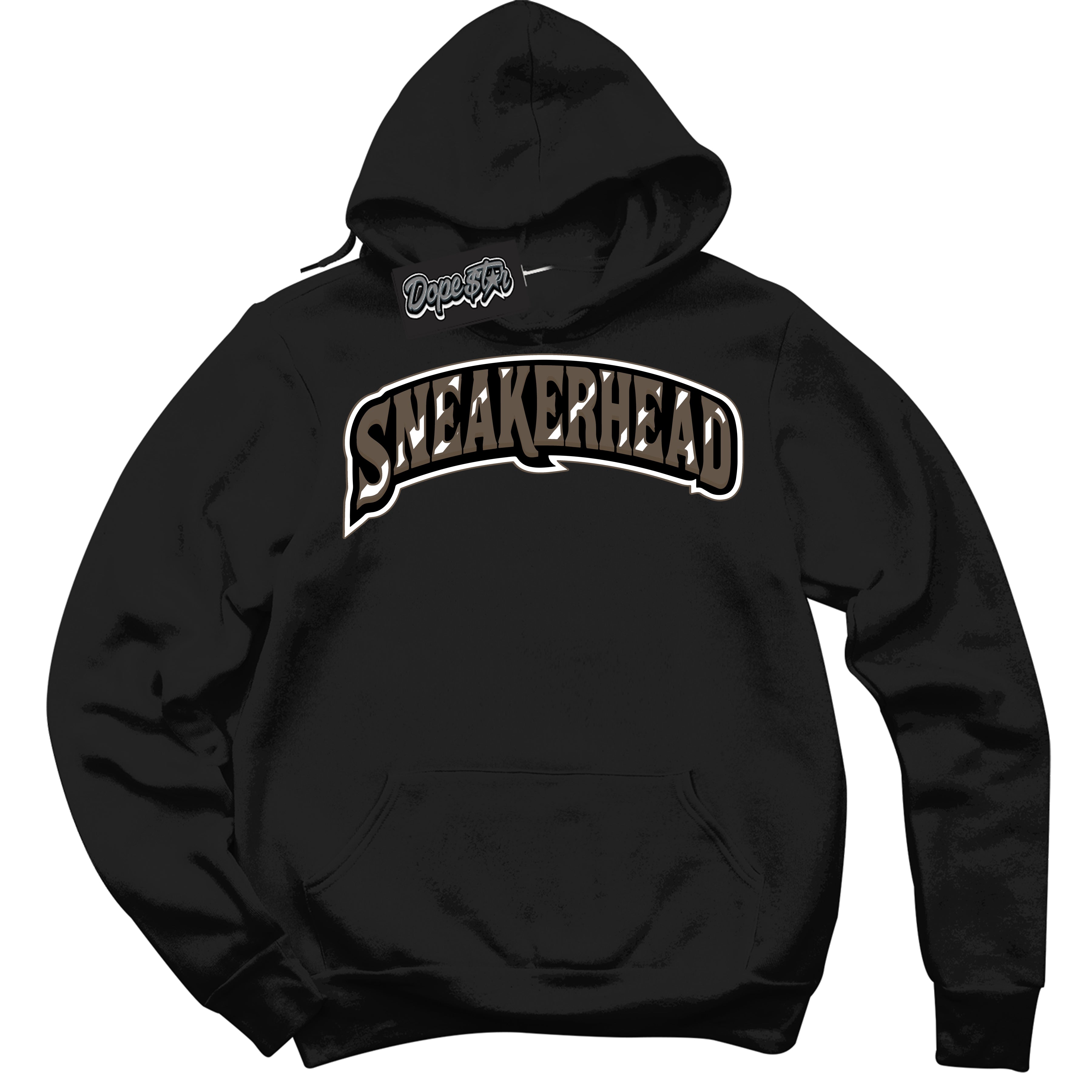 Cool Black Hoodie with “Sneakerhead” design that Perfectly Matches Mocha Palomino 1s Jordans.