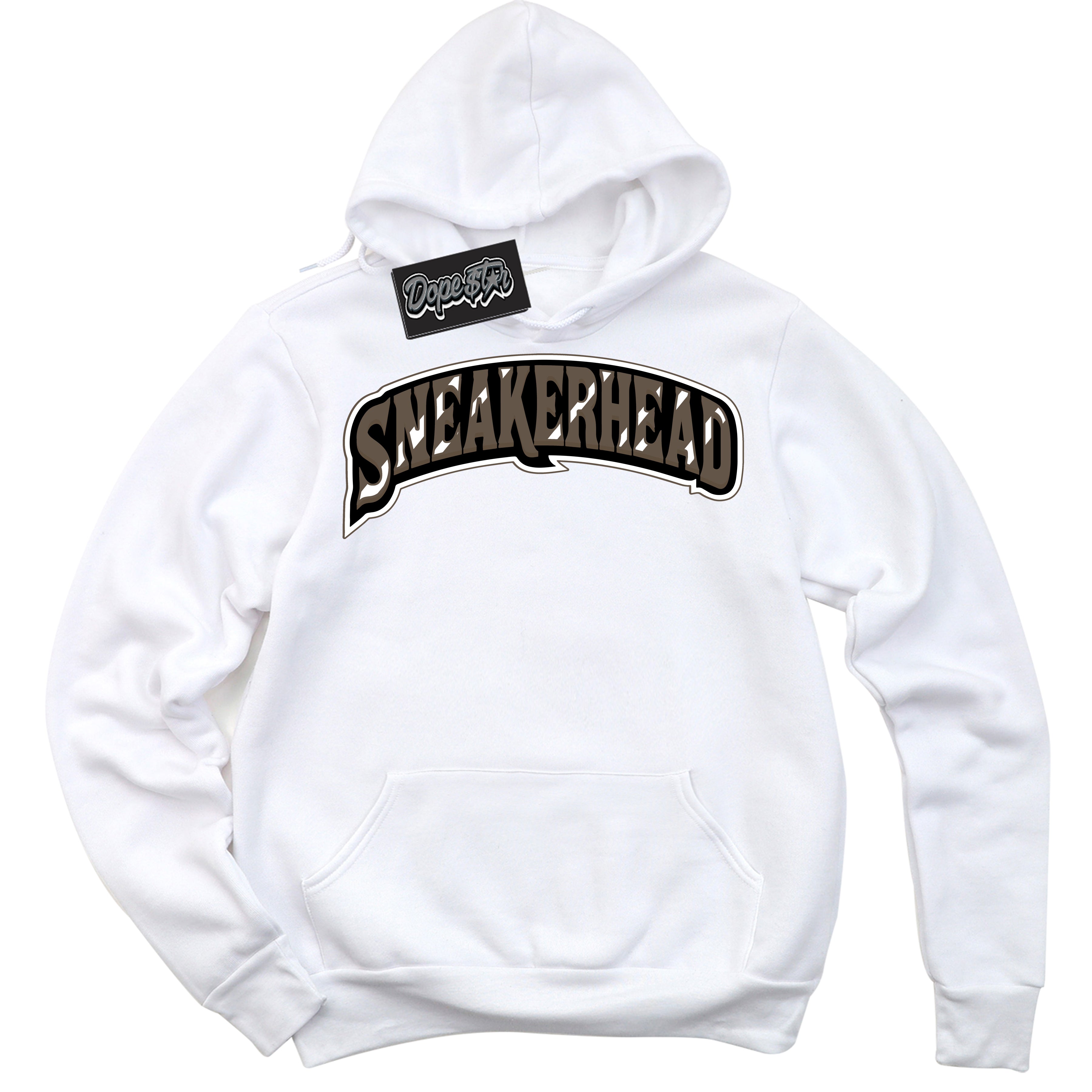 Cool White Hoodie with “Sneakerhead” design that Perfectly Matches Mocha Palomino 1s Jordans.