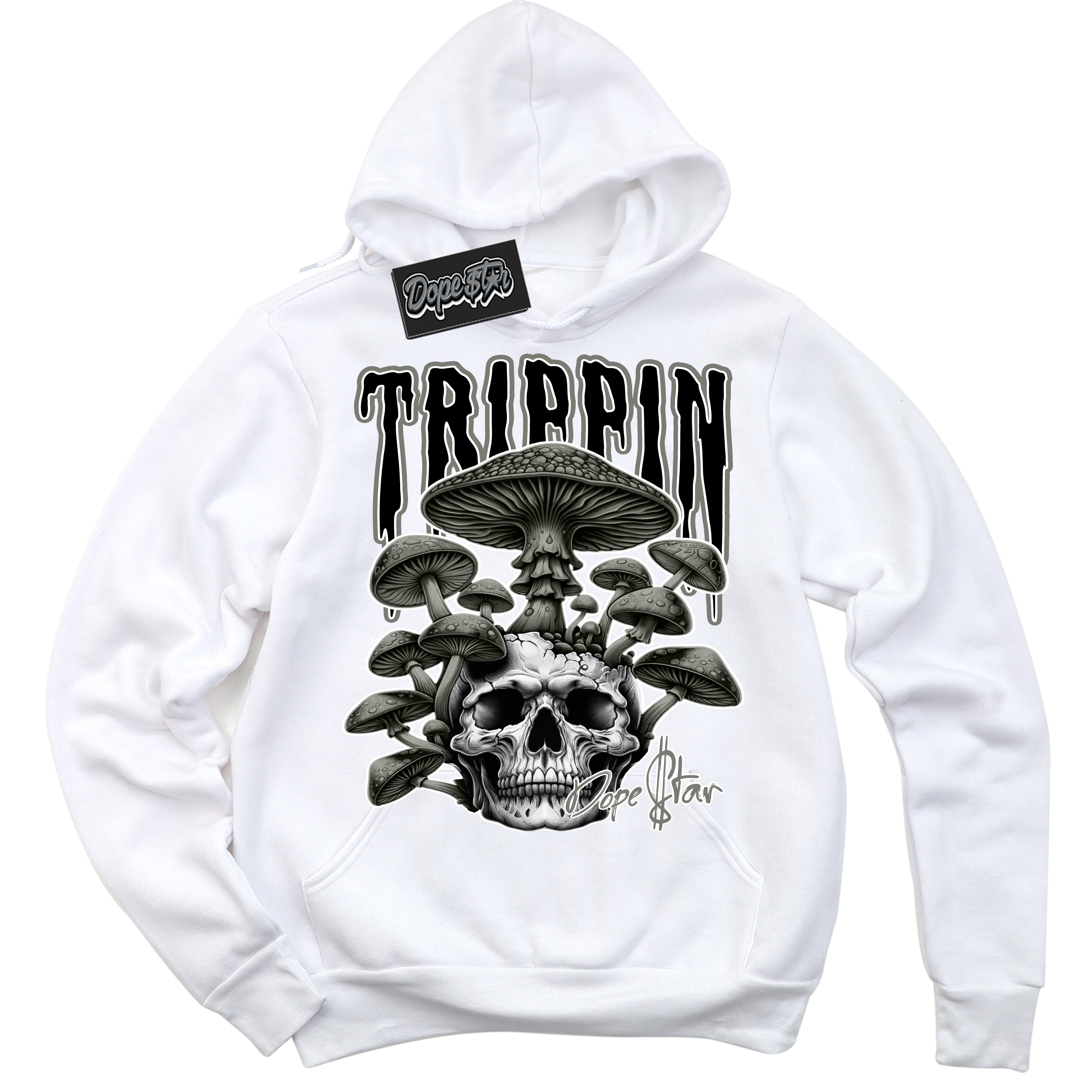 Cool White Hoodie with “Trippin” design that Perfectly Matches OG Shadow 1s Sneakers.