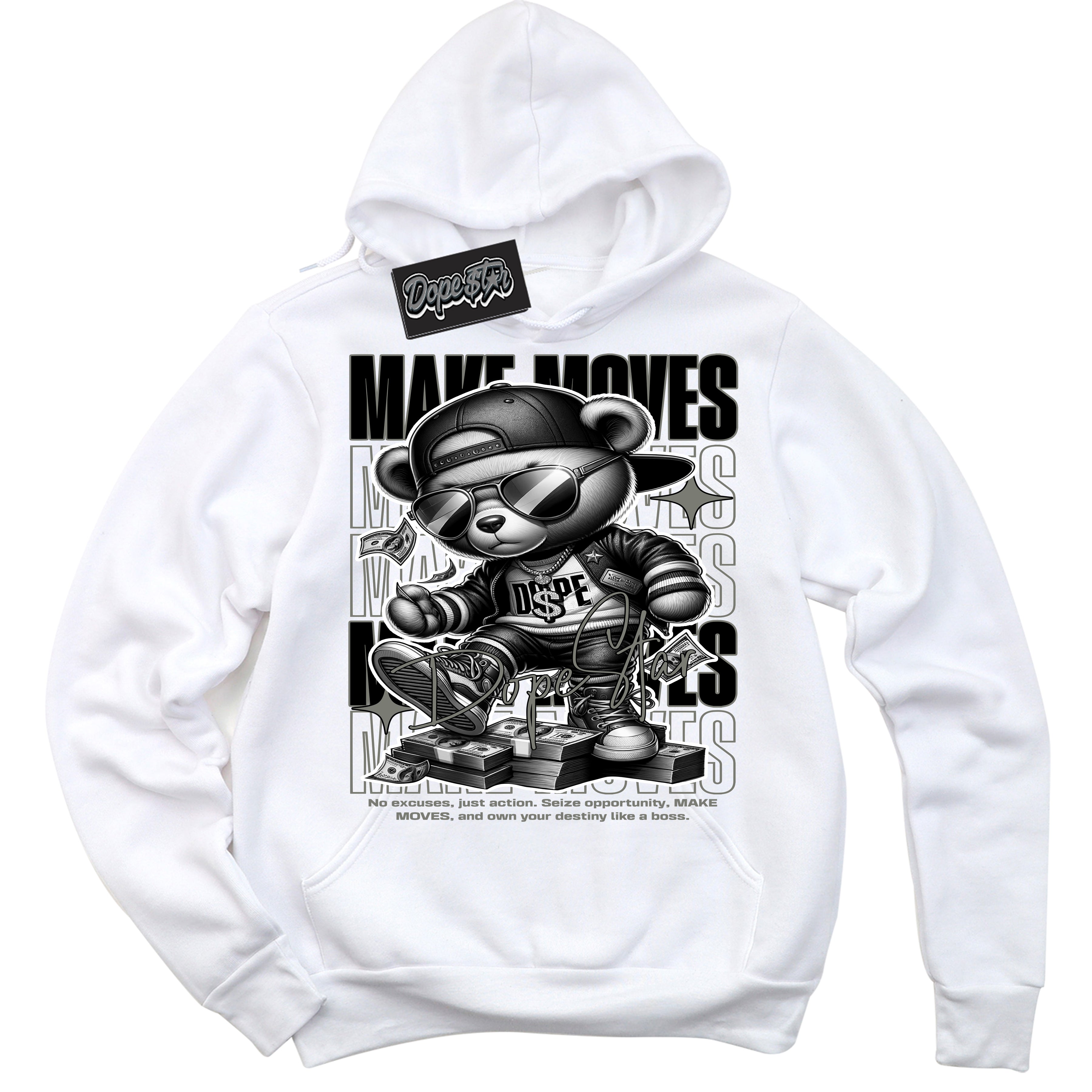 Cool White Hoodie with “ Makin Moves ”  design that Perfectly Matches Shadow 1s Sneakers.