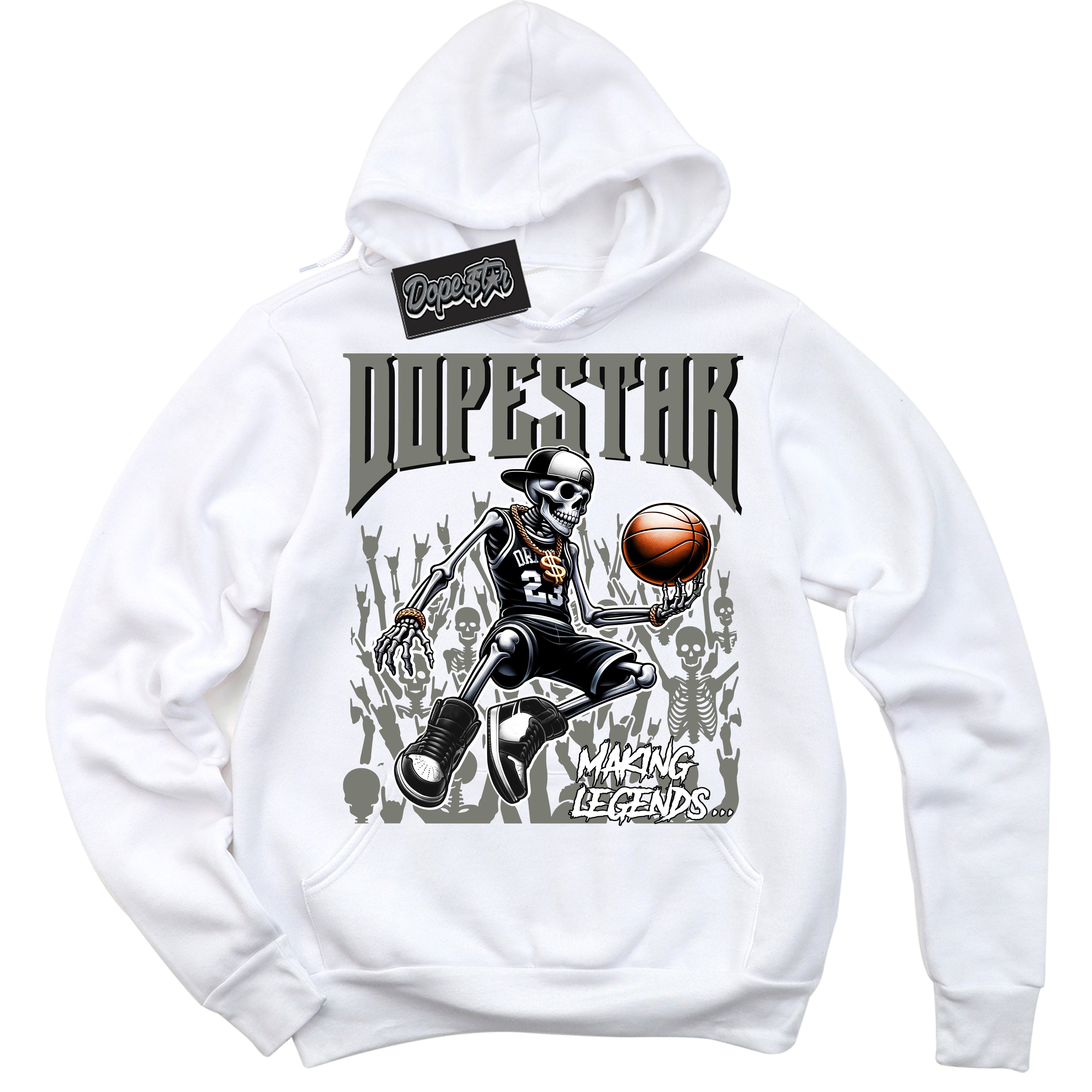 Cool White Hoodie with “ Making Legends ”  design that Perfectly Matches Shadow 1s Sneakers.