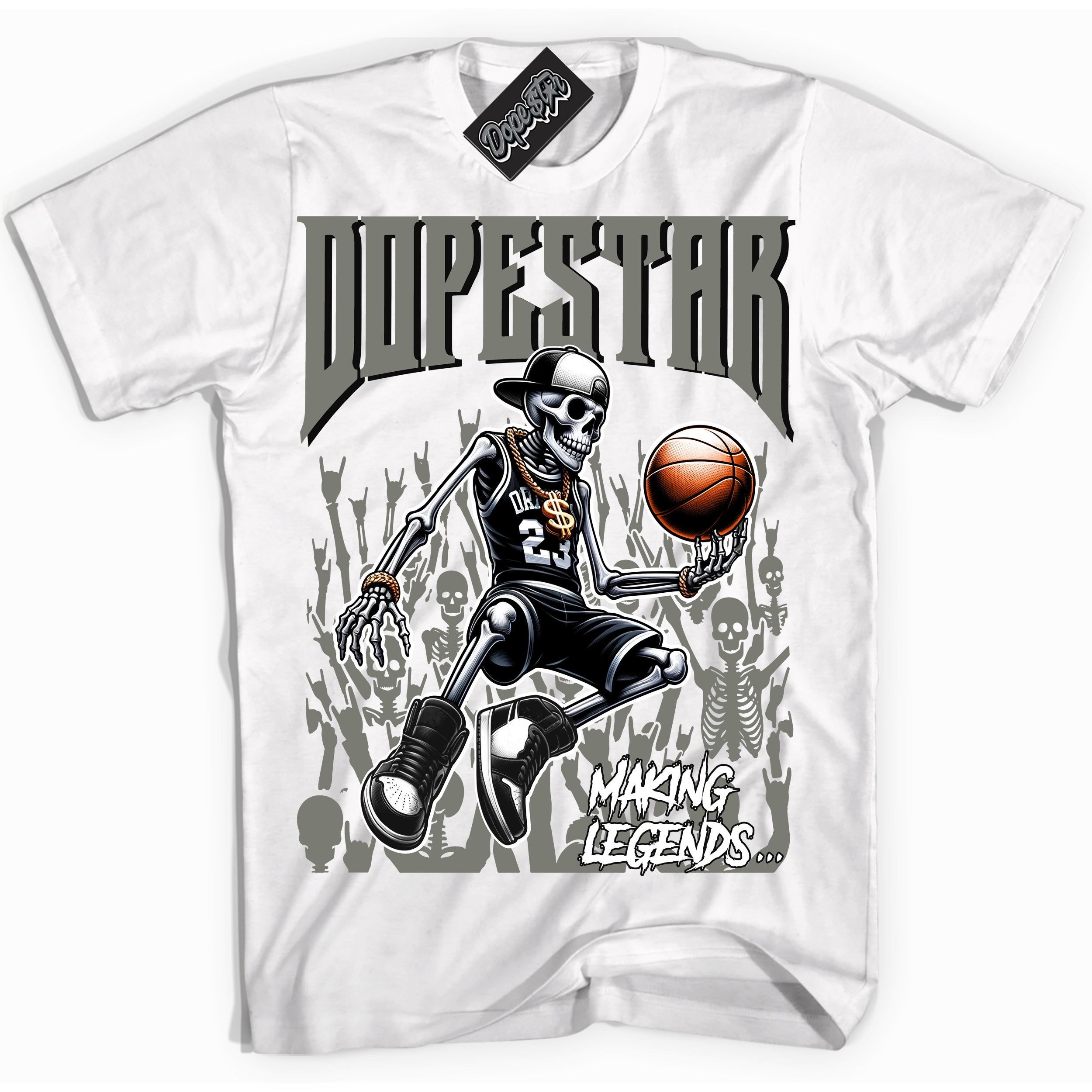 Cool White Shirt with “ Making Legends ” design that perfectly matches Shadow 1s Sneakers.