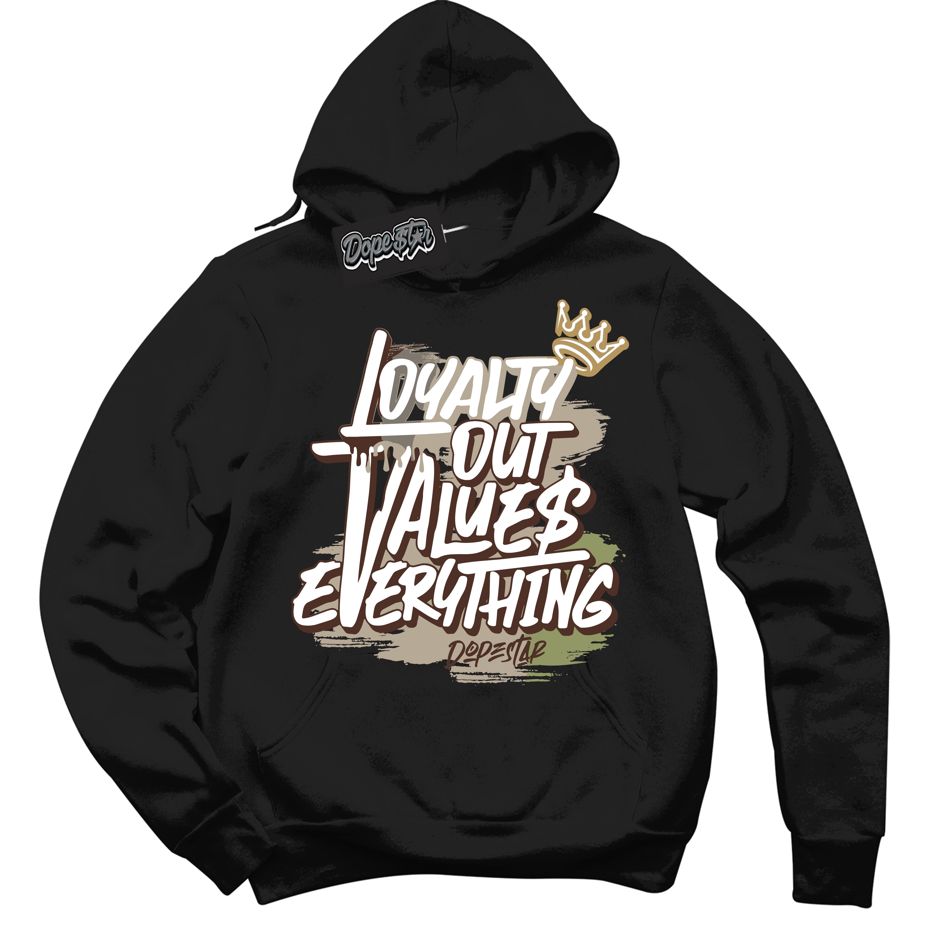 Cool Black Hoodie with “ Loyalty Out Values Everything ”  design that Perfectly Matches  Zion Williamson Voodoo 1s Sneakers.