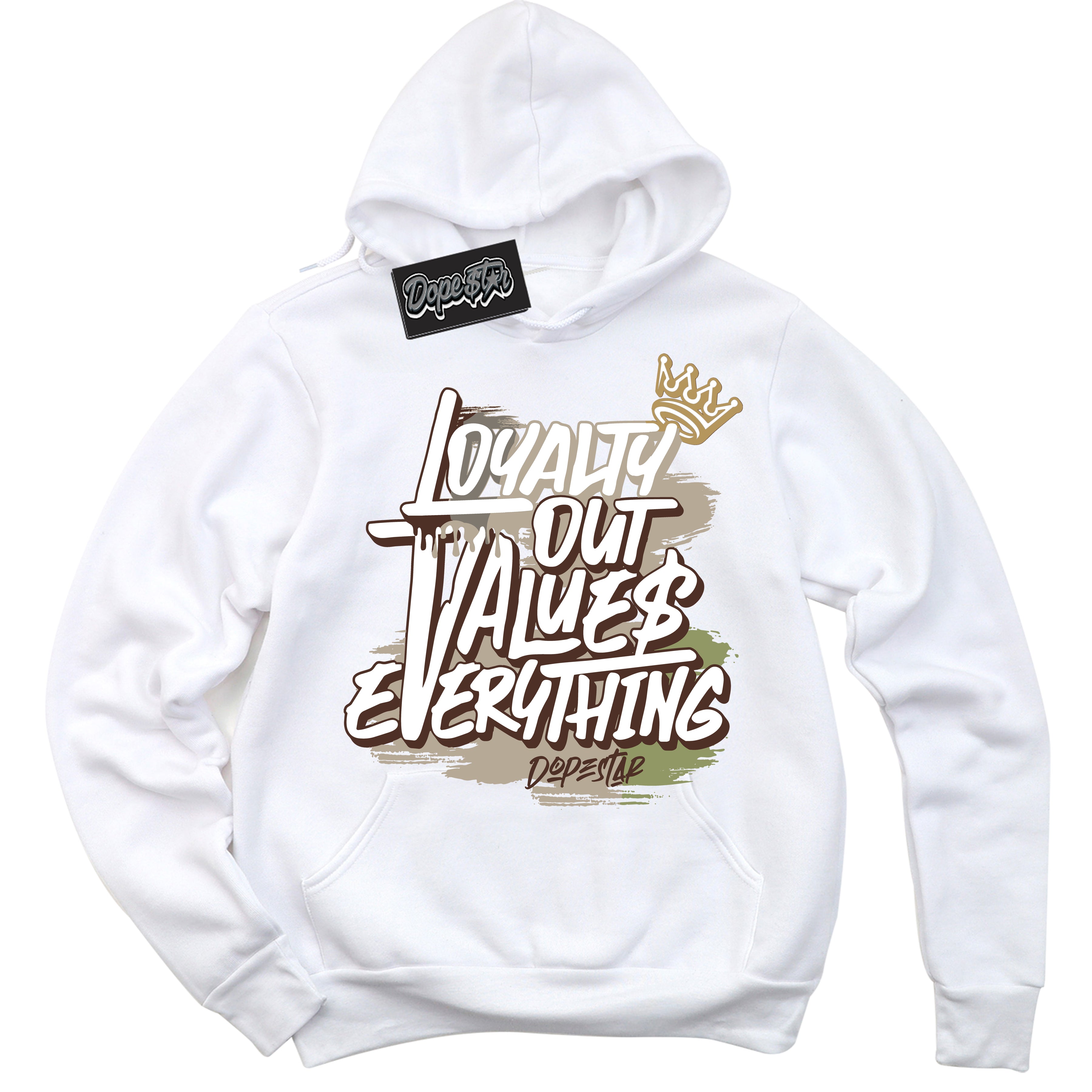 Cool White Hoodie with “ Loyalty Out Values Everything ”  design that Perfectly Matches Zion Williamson Voodoo 1s Sneakers.