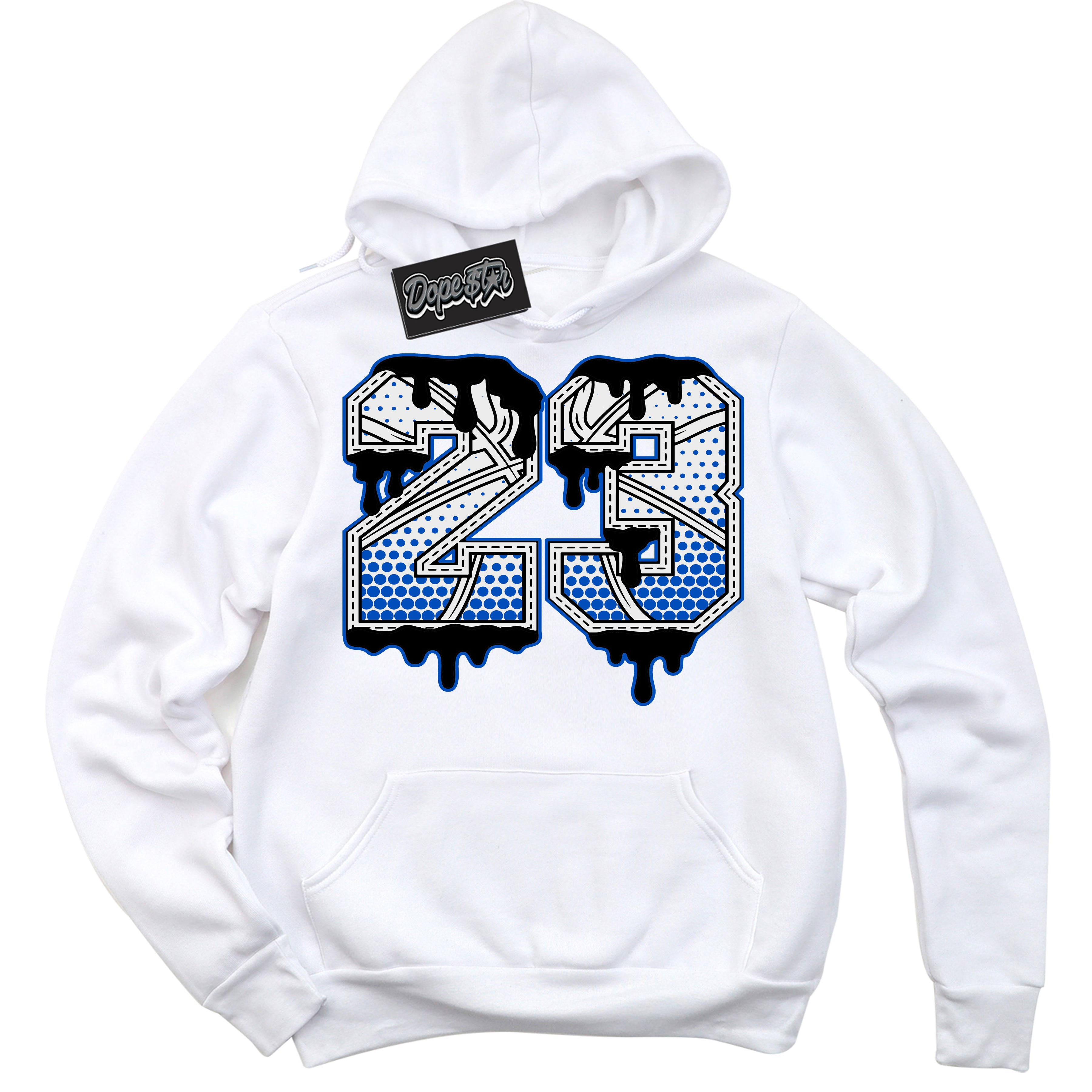 Cool White Hoodie with “ 23 Ball ”  design that Perfectly Matches Quai 54 1s Sneakers.