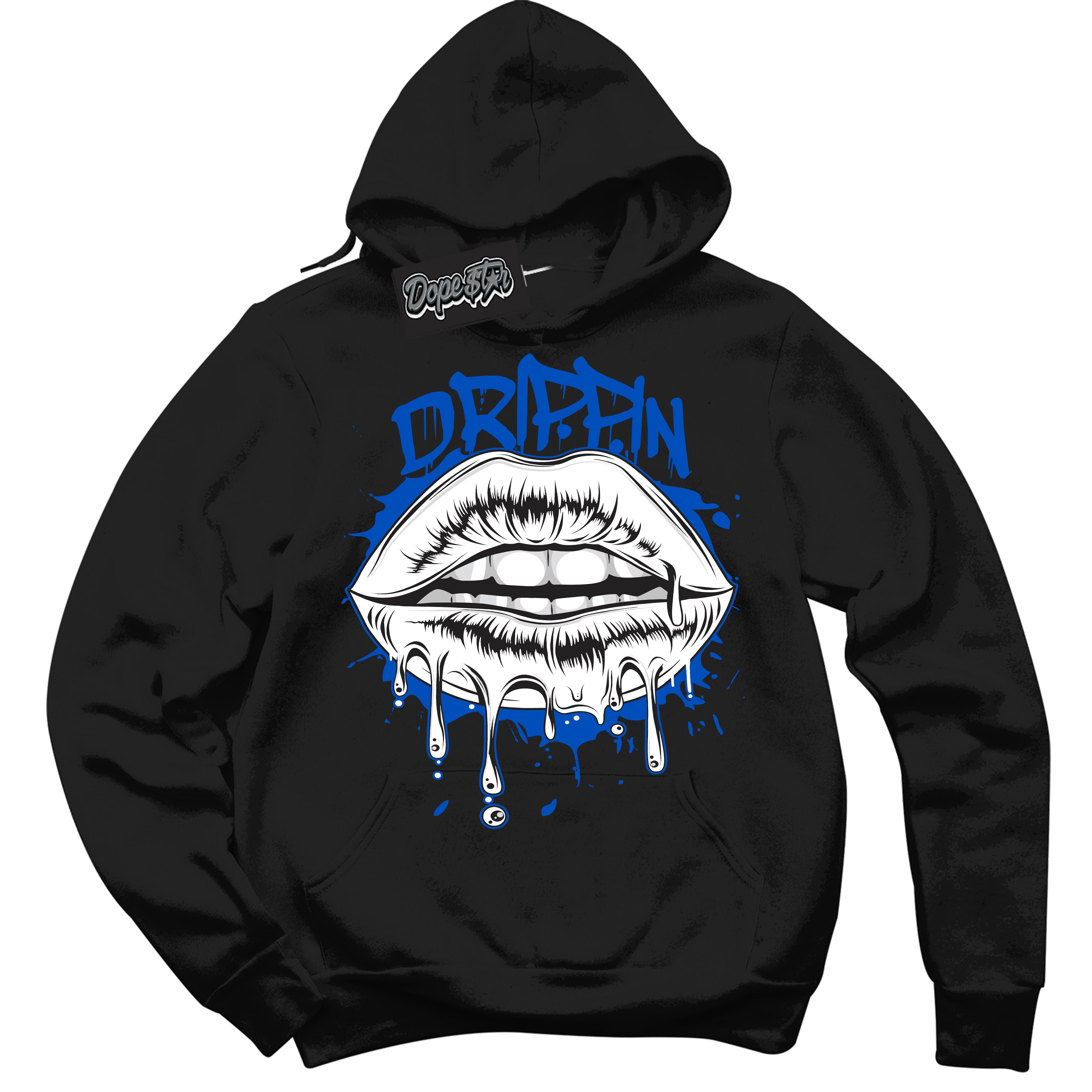 Cool Black Hoodie with “ Drippin ”  design that Perfectly Matches Quai 54 1s Sneakers.