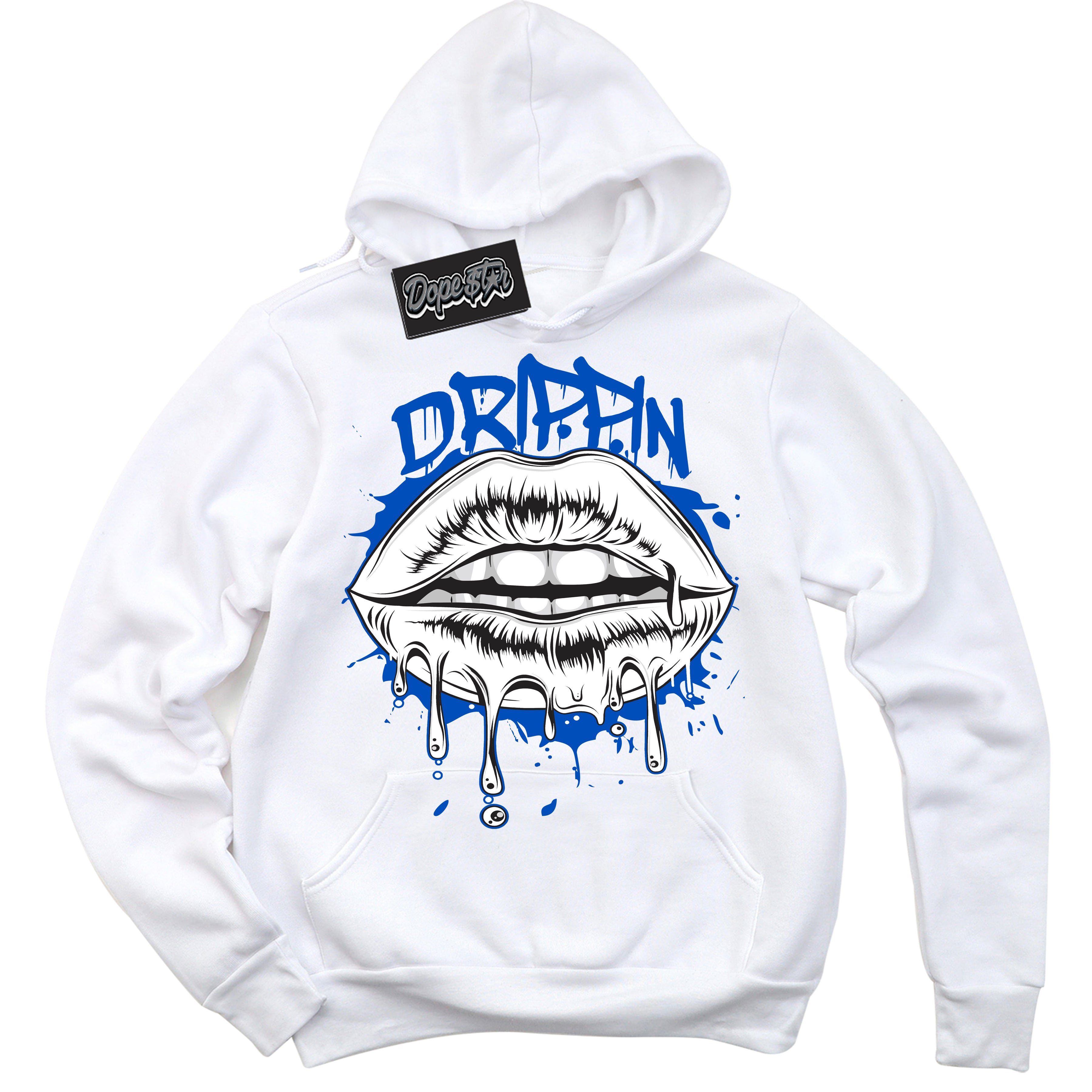 Cool White Hoodie with “ Drippin ”  design that Perfectly Matches Quai 54 1s Sneakers.