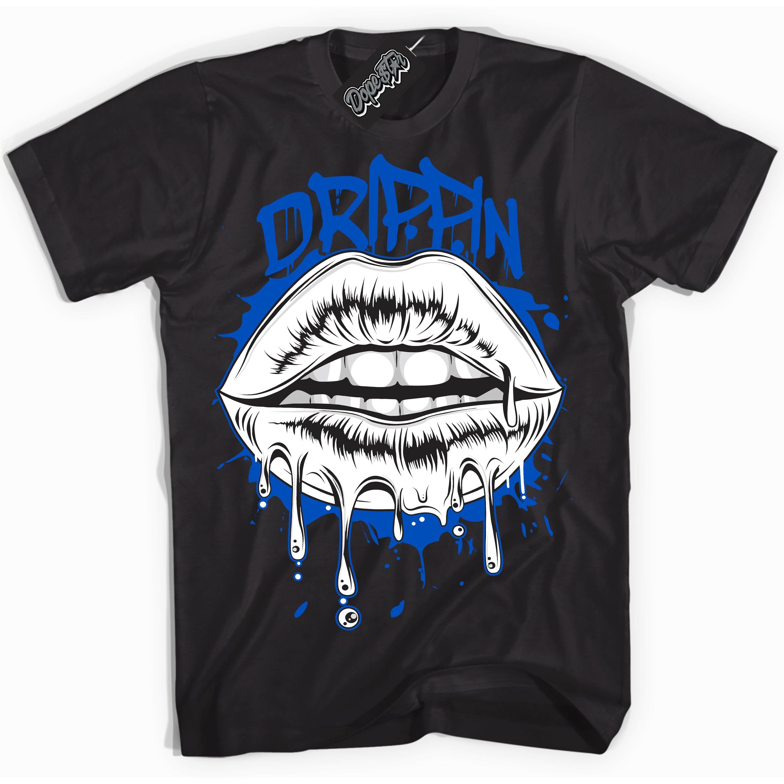 Cool Black Shirt with “ Drippin” design that perfectly matches Quai 54 1s Sneakers.