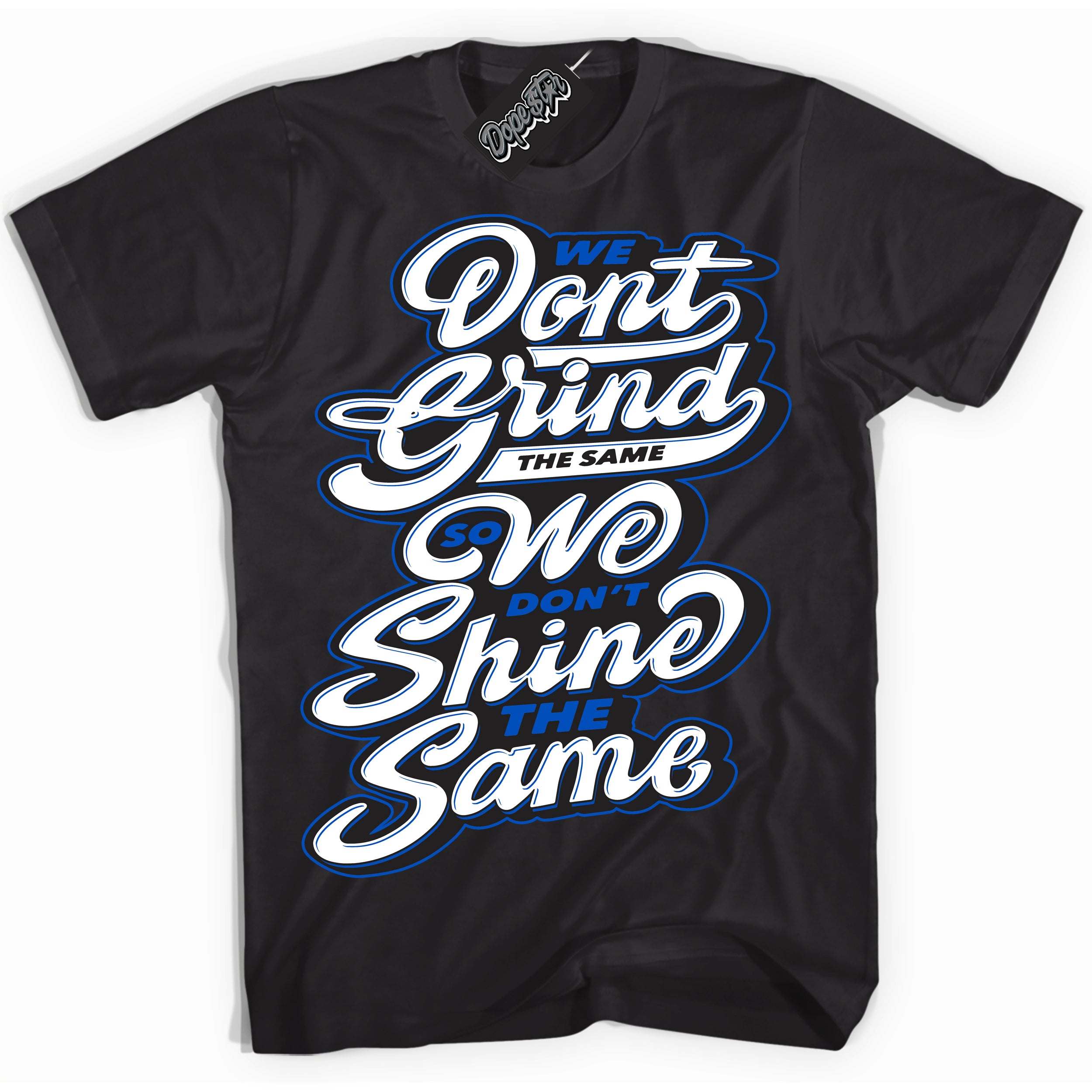 Cool Black Shirt with “ Grind Shine” design that perfectly matches Quai 54 1s Sneakers.