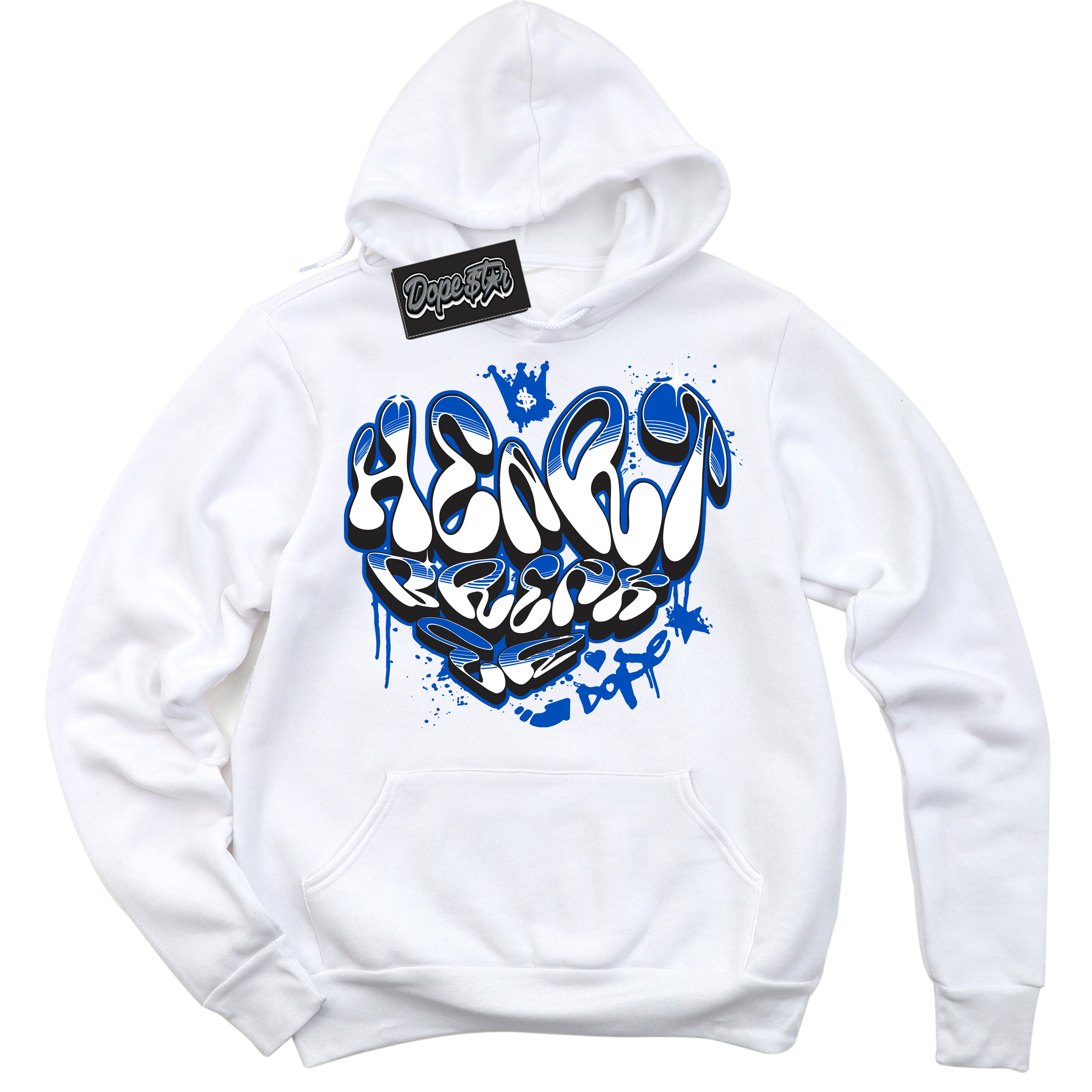 Cool White Hoodie with “ Heartbreaker Graffiti ”  design that Perfectly Matches Quai 54 1s Sneakers.