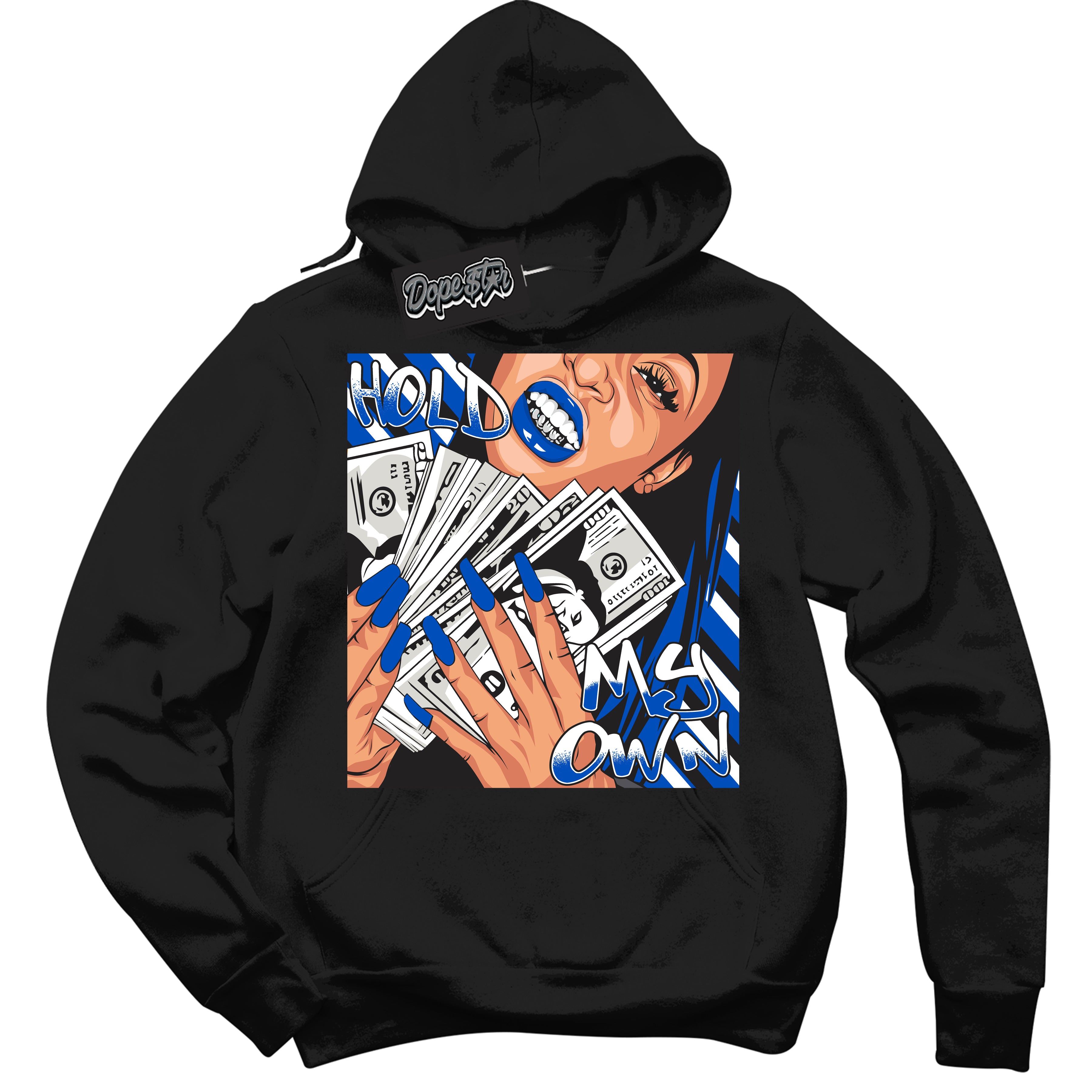 Cool Black Hoodie with “ Hold My Own ”  design that Perfectly Matches Quai 54 1s Sneakers.