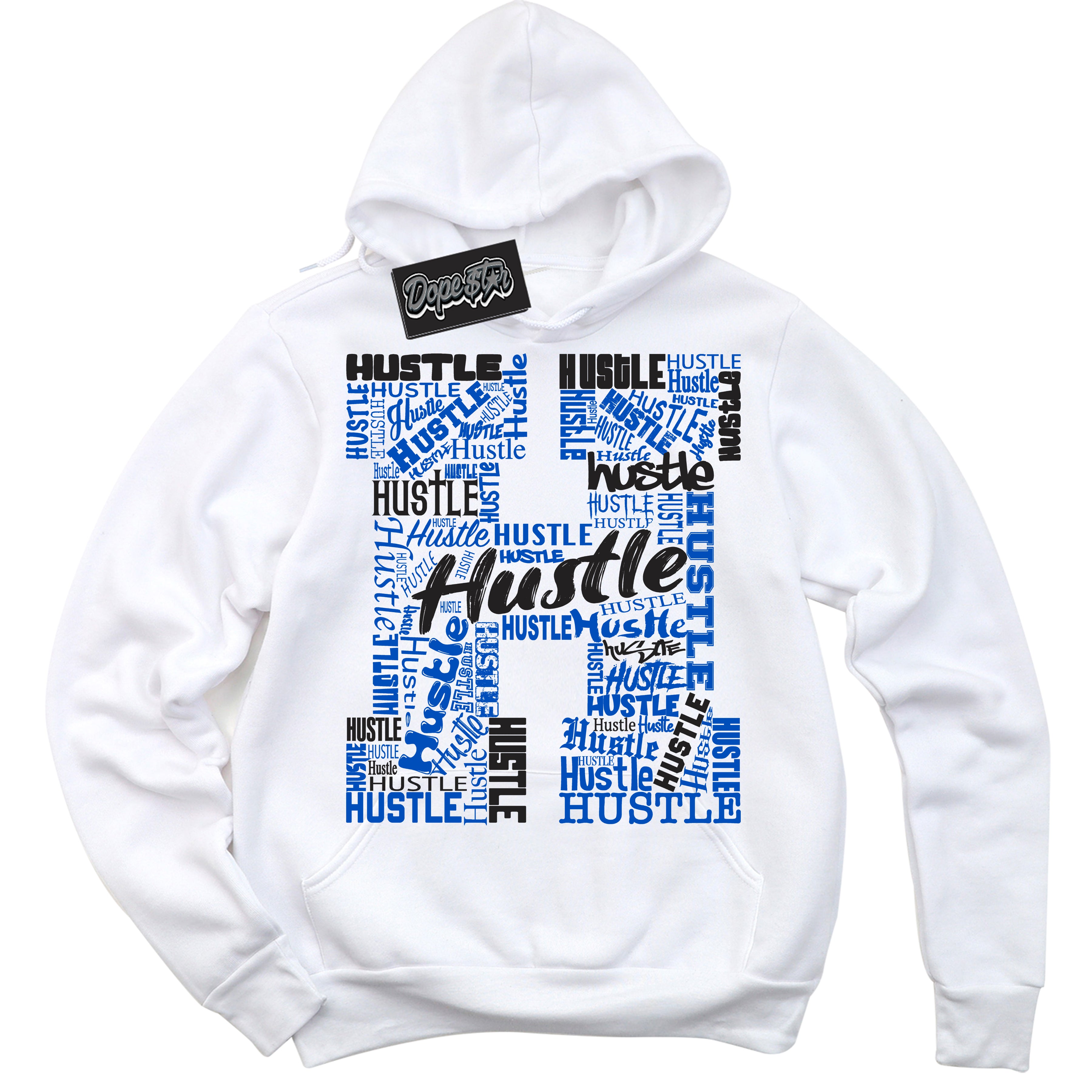 Cool White Hoodie with “ Hustle H ”  design that Perfectly Matches Quai 54 1s Sneakers.