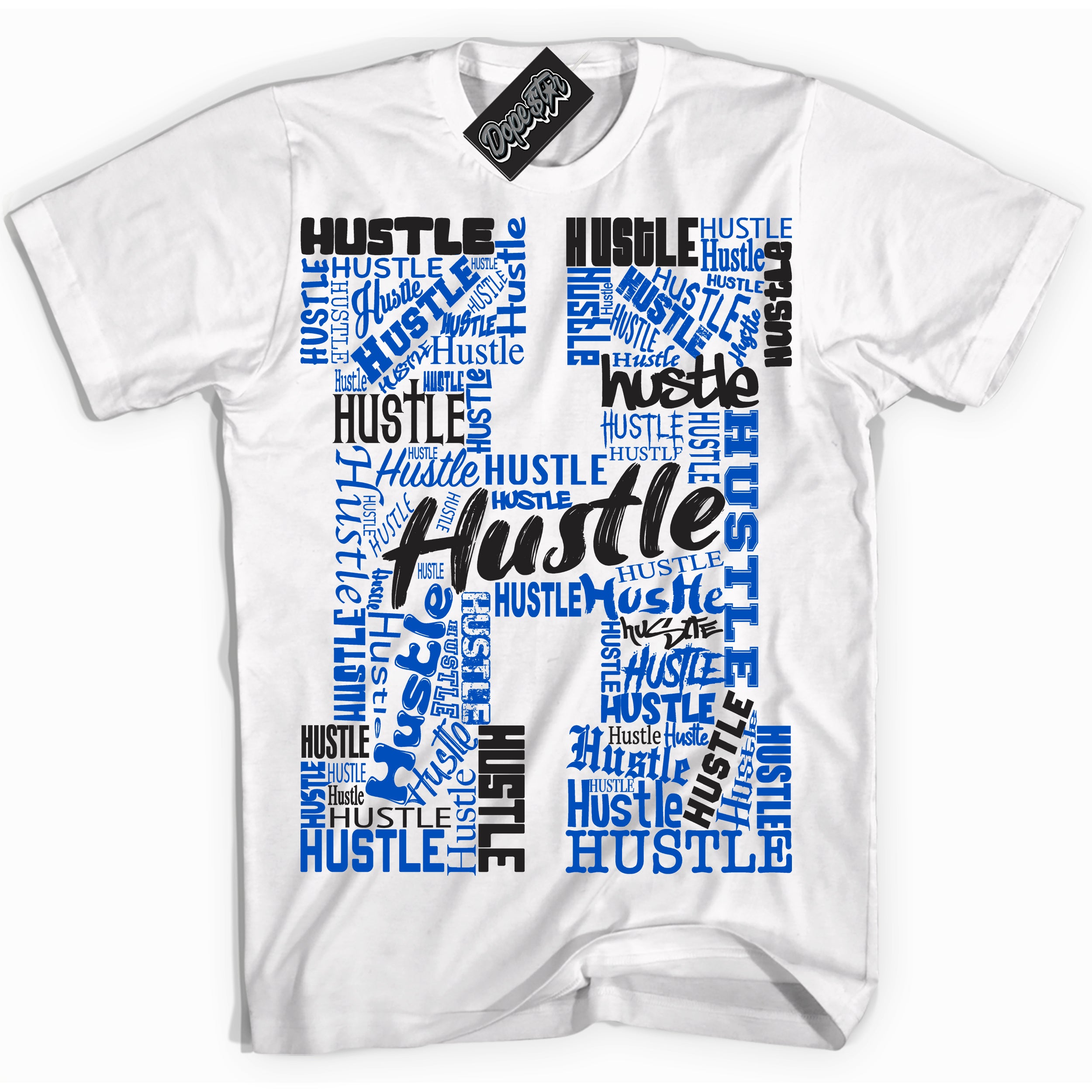 Cool White Shirt with “ Hustle H” design that perfectly matches Quai 54 1s Sneakers.