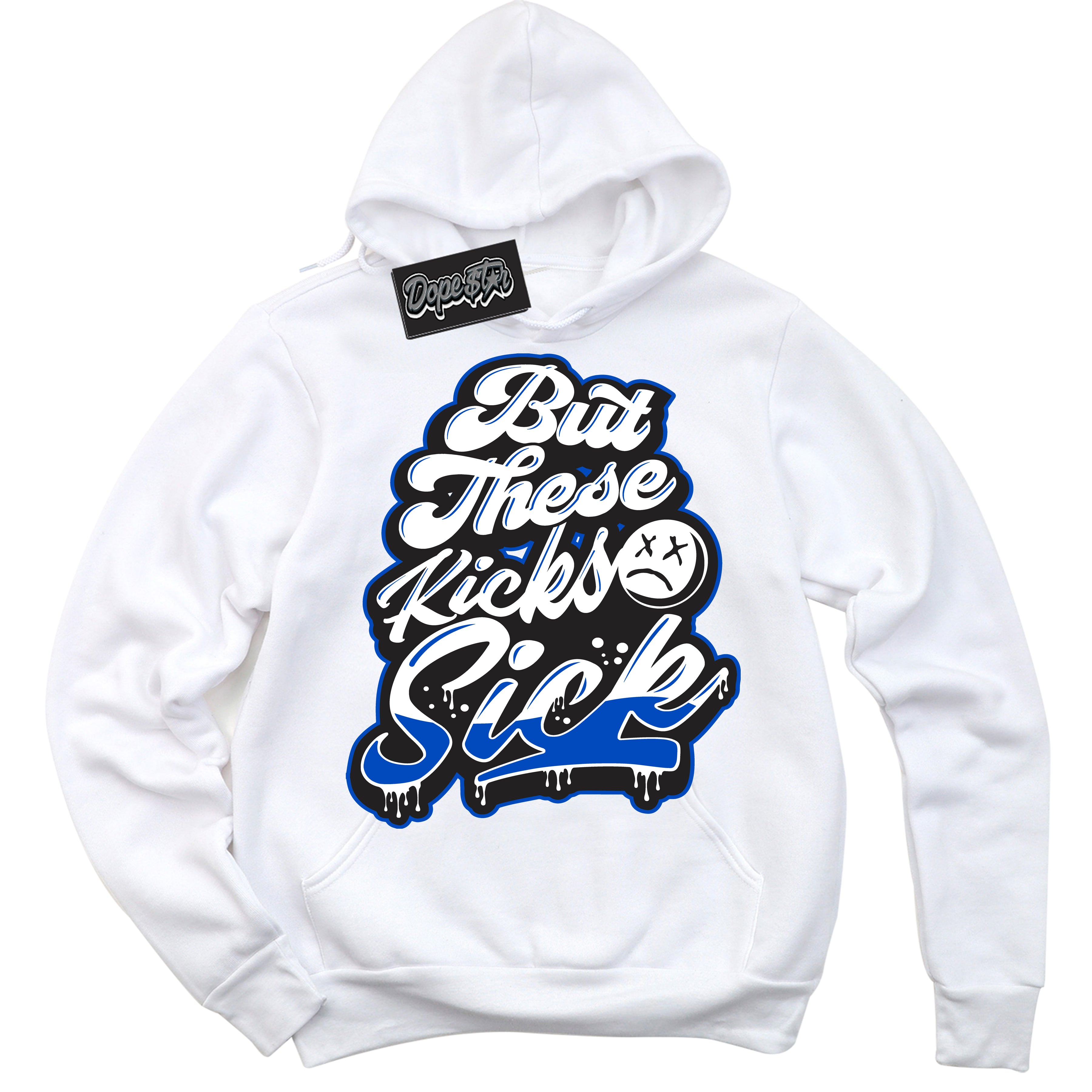 Cool White Hoodie with “ Kick Sick ”  design that Perfectly Matches Quai 54 1s Sneakers.