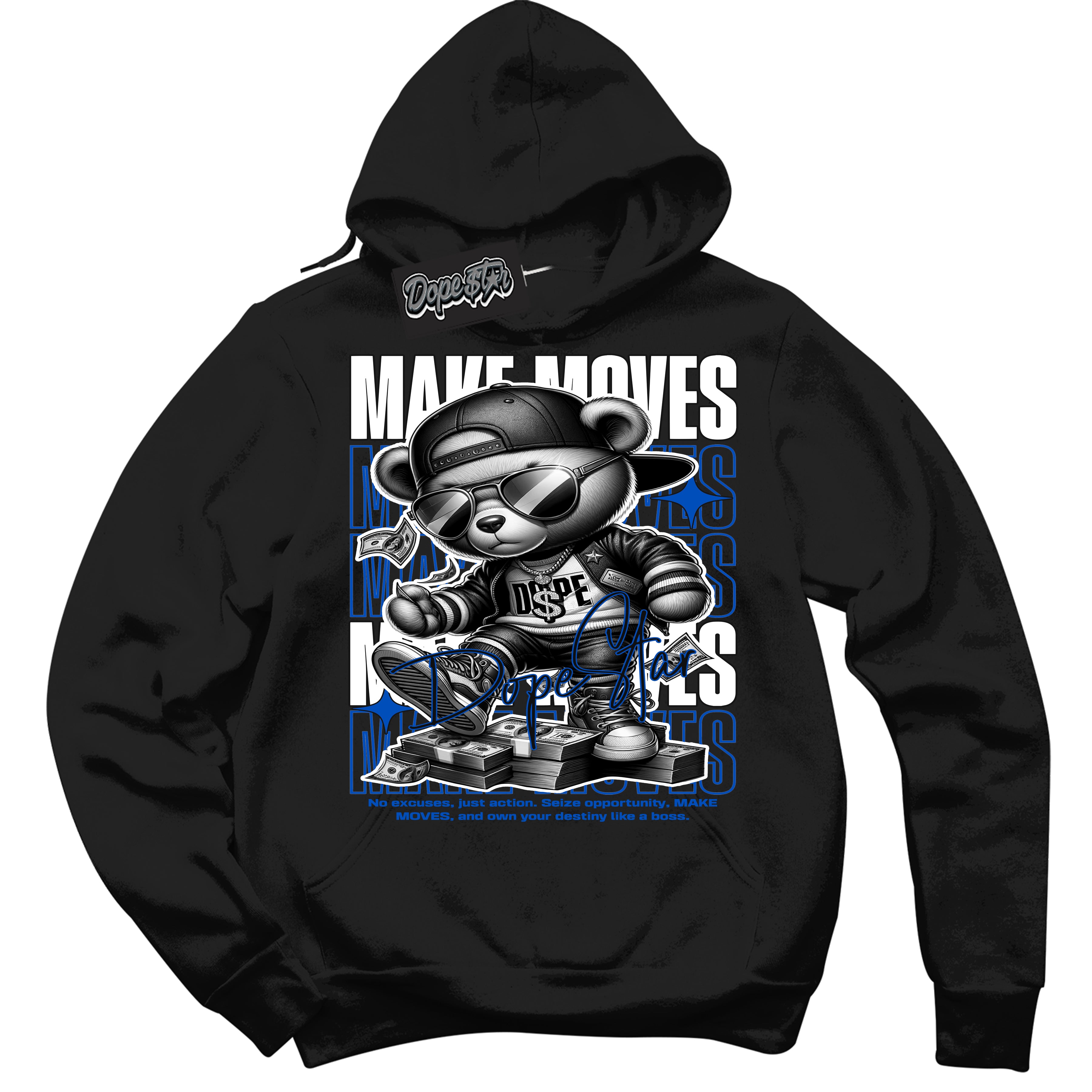 Cool Black Hoodie with “ Makin Moves ”  design that Perfectly Matches Quai 54 1s Sneakers.