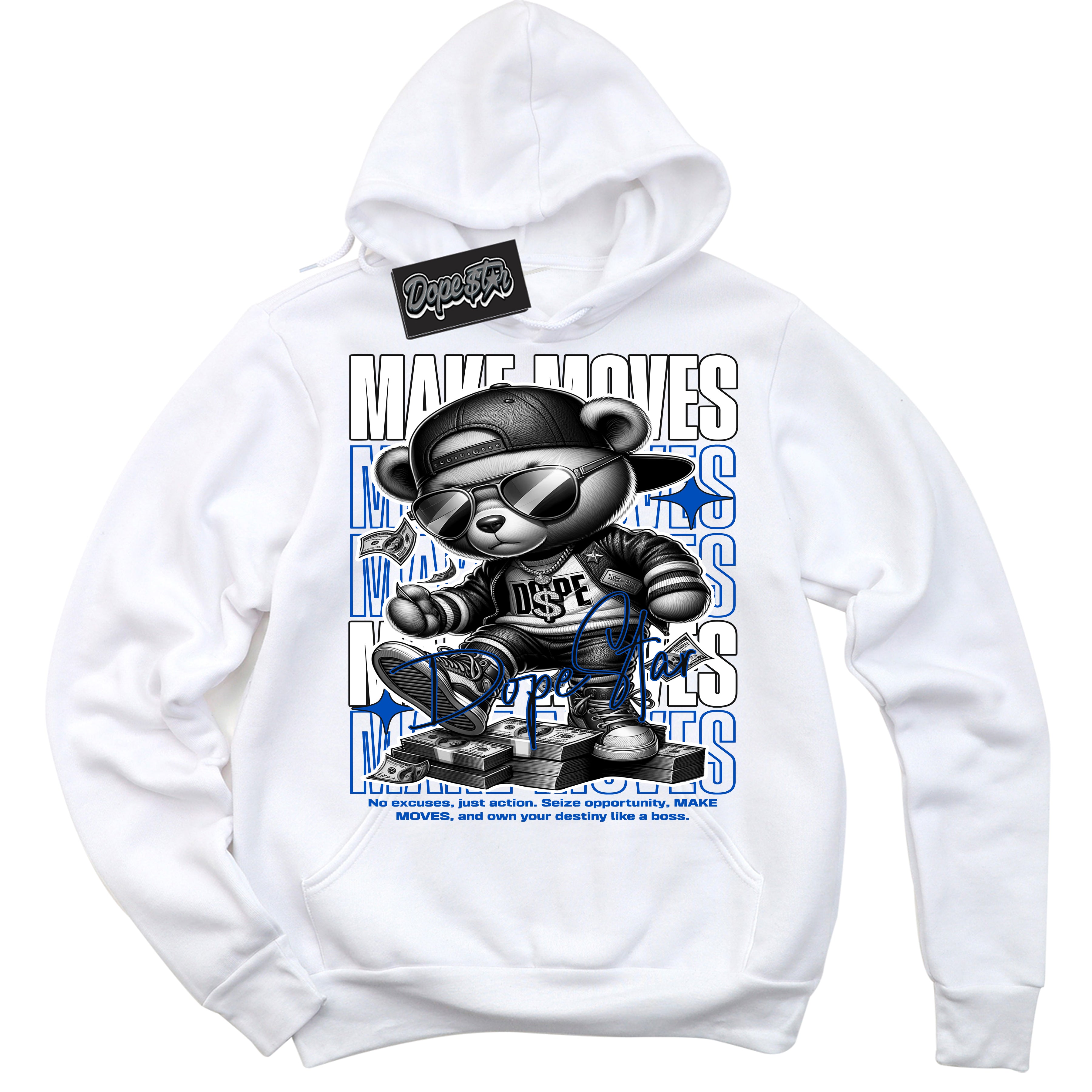 Cool White Hoodie with “ Makin Moves ”  design that Perfectly Matches Quai 54 1s Sneakers.