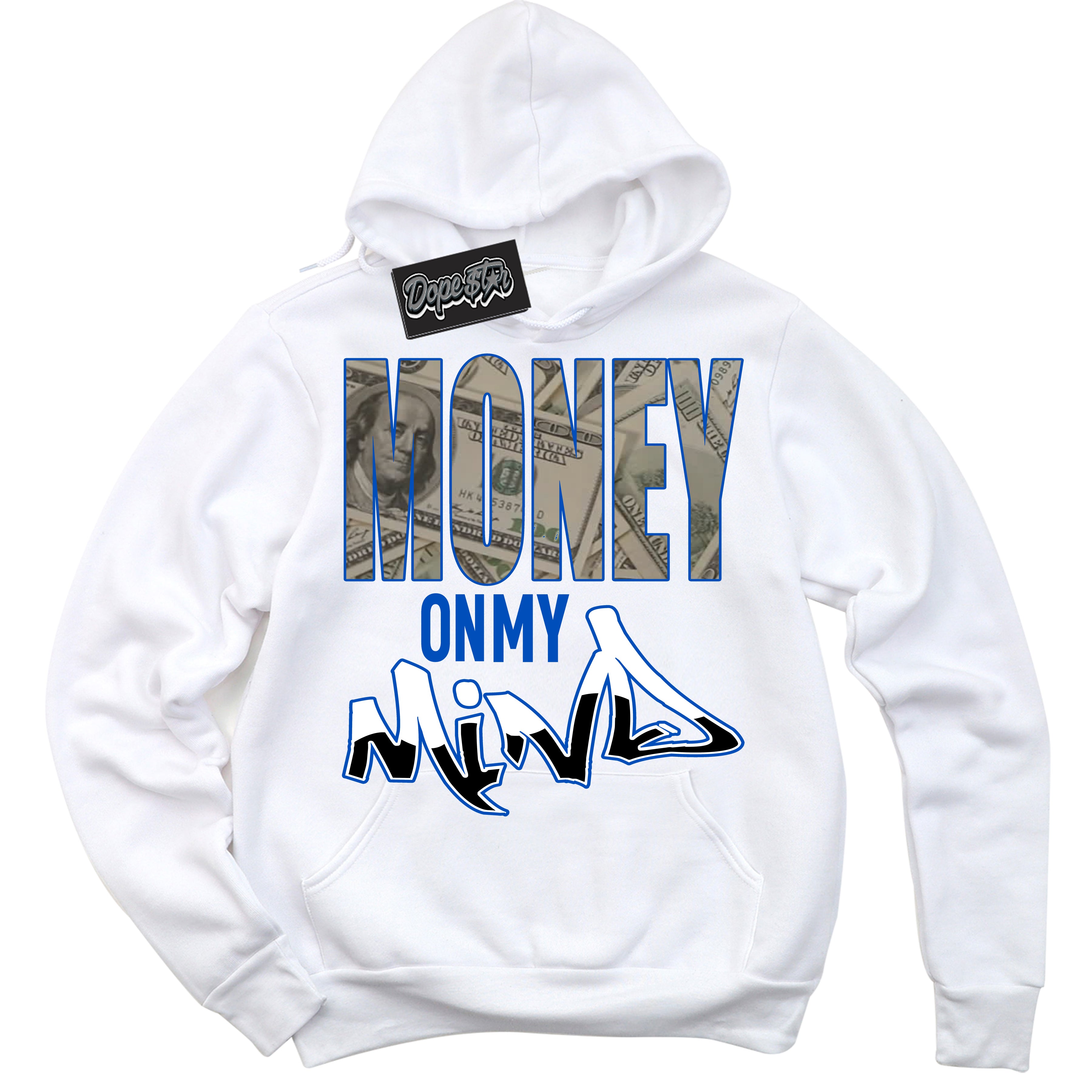 Cool White Hoodie with “ Money On My Mind ”  design that Perfectly Matches Quai 54 1s Sneakers.