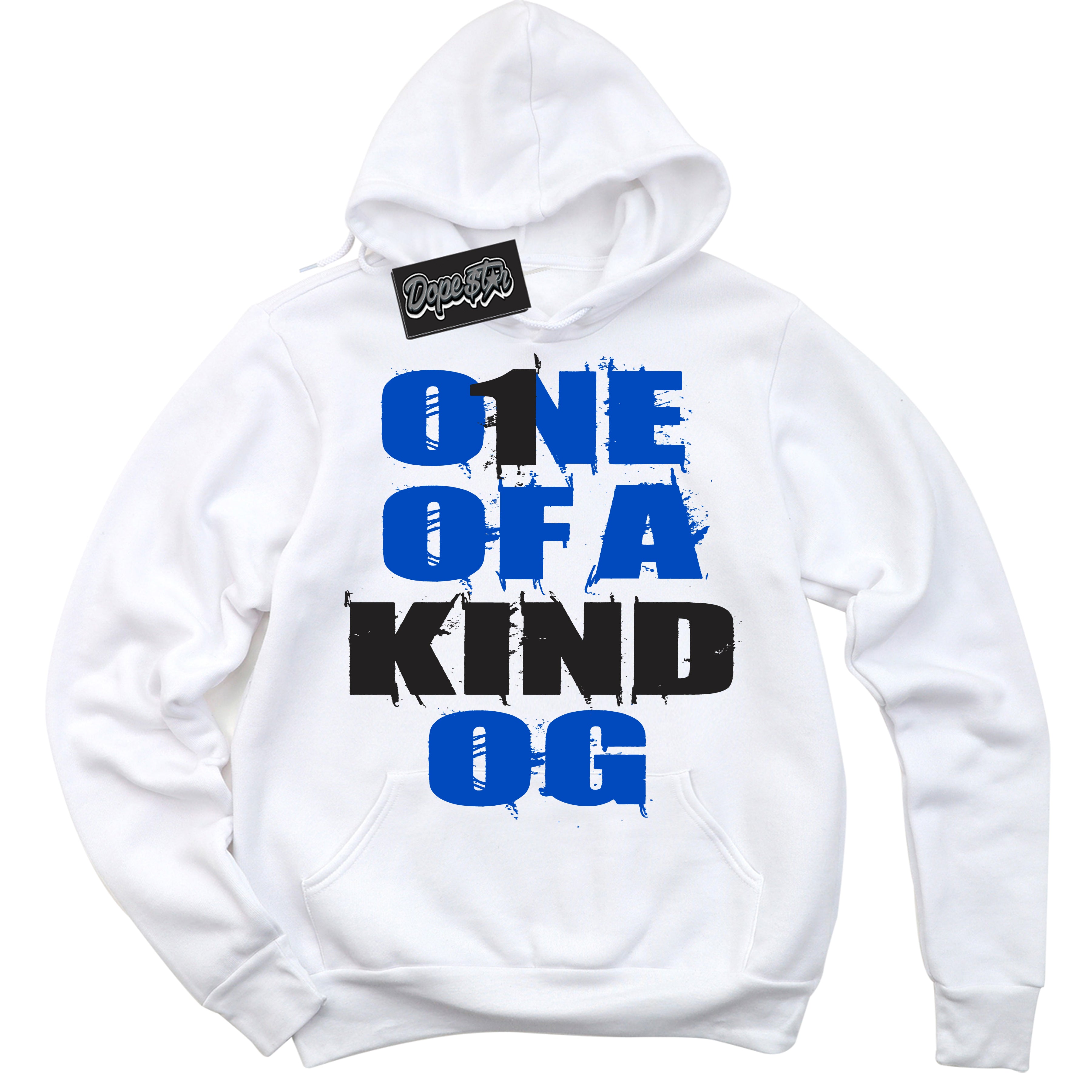 Cool White Hoodie with “ One Of A Kind ”  design that Perfectly Matches Quai 54 1s Sneakers.