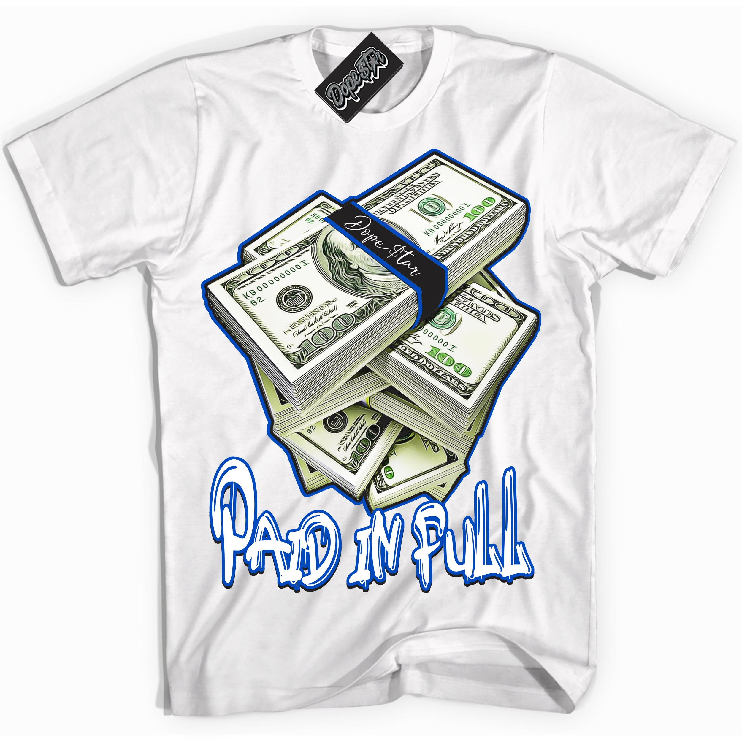 Cool White Shirt with “ Paid In Full” design that perfectly matches Quai 54 1s Sneakers.