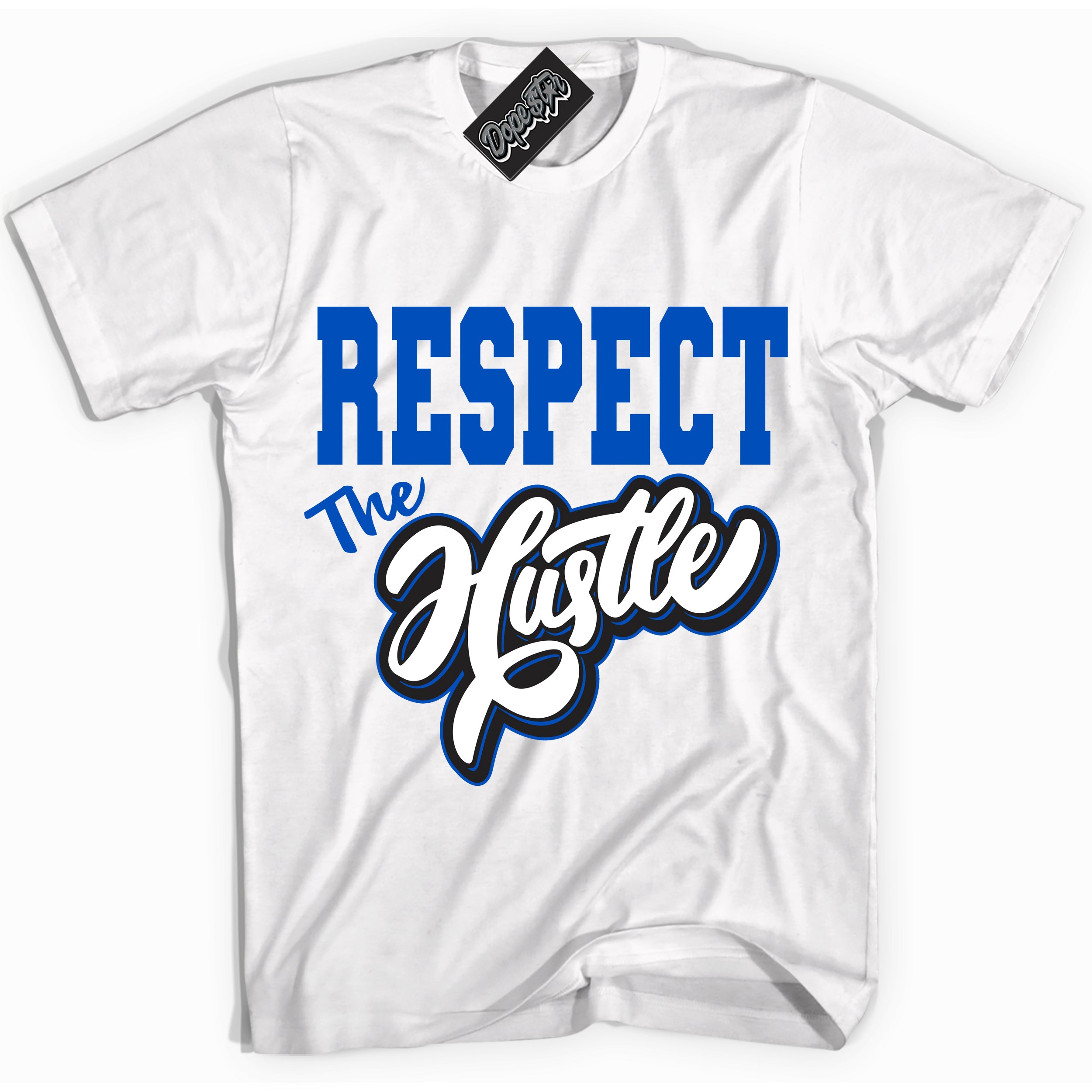 Cool White Shirt with “ Respect The Hustle” design that perfectly matches Quai 54 1s Sneakers.