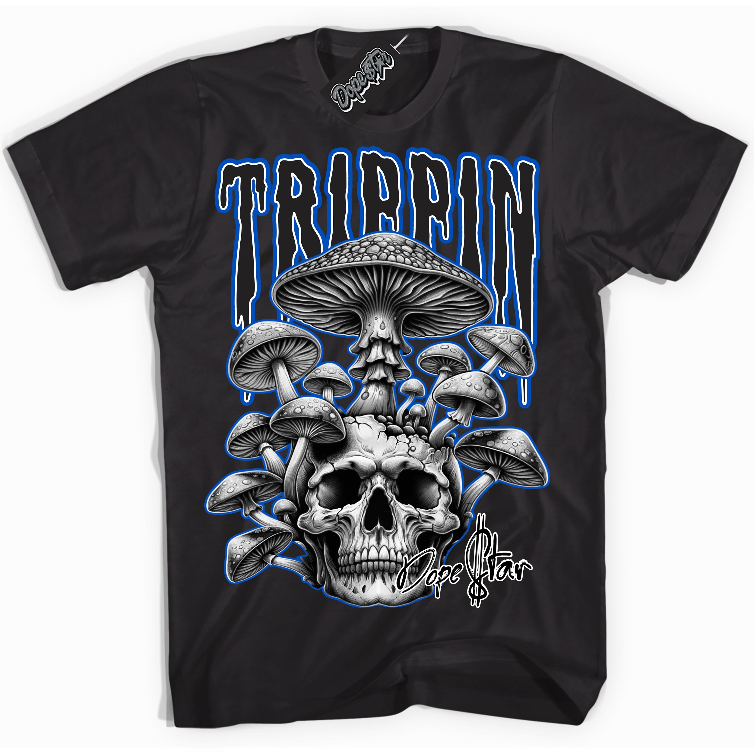 Cool Black Shirt with “Trippin” design that perfectly matches the Quai 54 1s Sneakers.