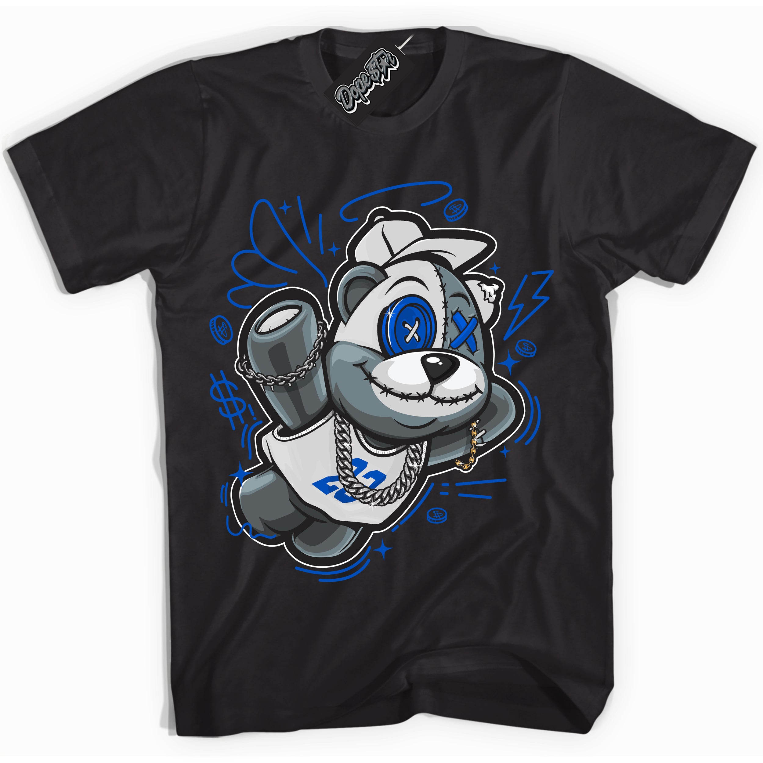 Cool Black Shirt with “ Slam Dunk Bear” design that perfectly matches Quai 54 1s Sneakers.