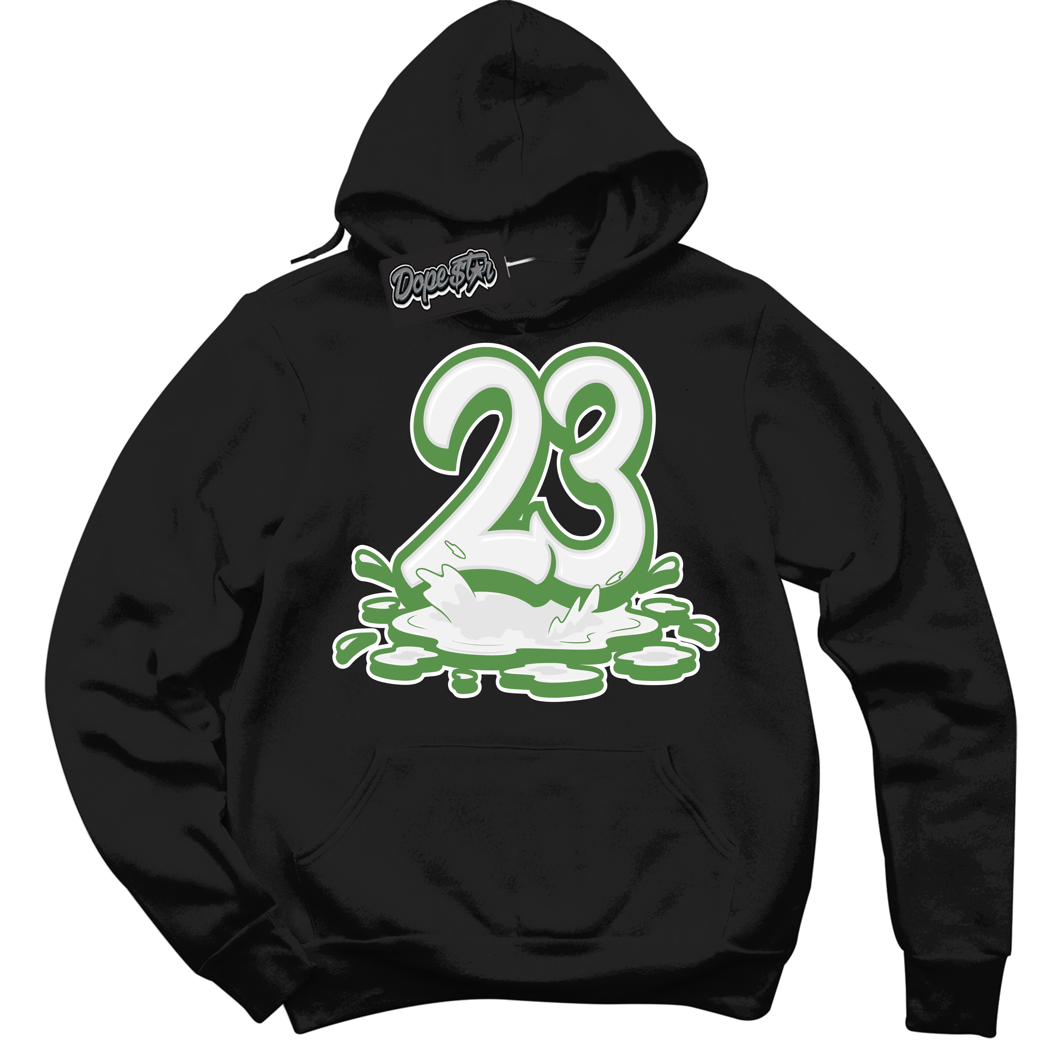 Cool Black Hoodie with “ 23 Melting ”  design that Perfectly Matches Chlorophyll 1s Jordans.
