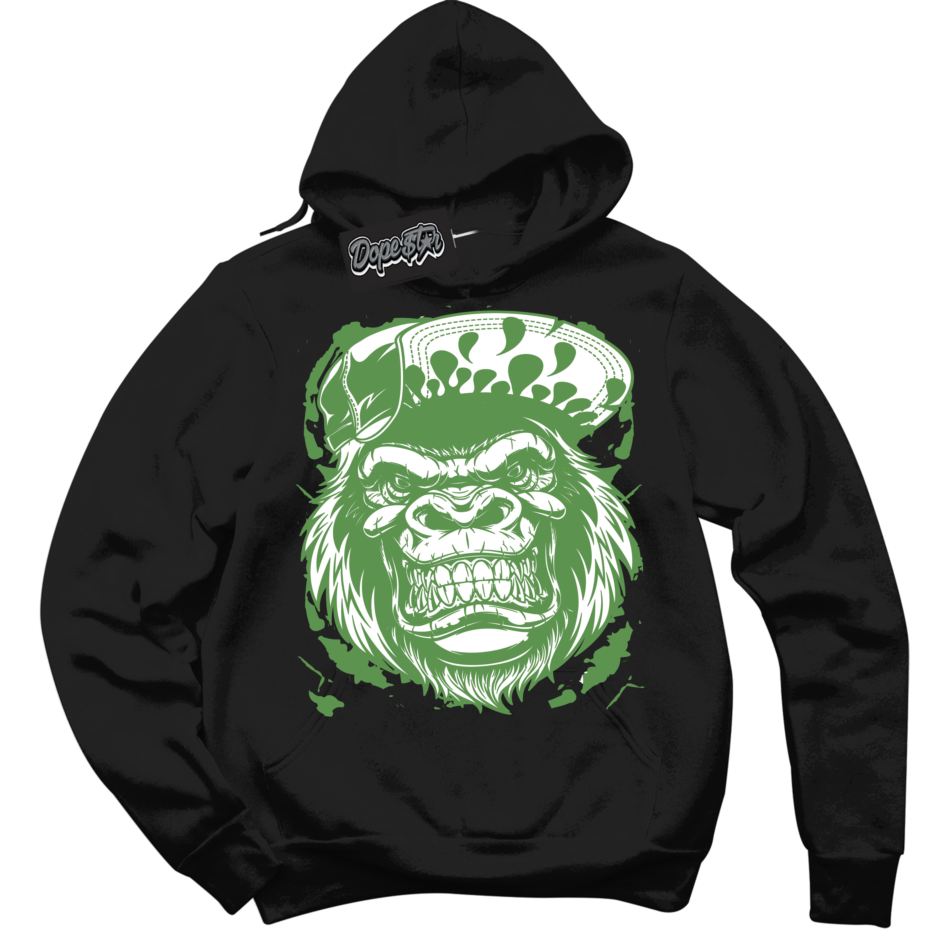 Cool Black Hoodie with “ Gorilla Beast ”  design that Perfectly Matches Chlorophyll 1s Jordans.
