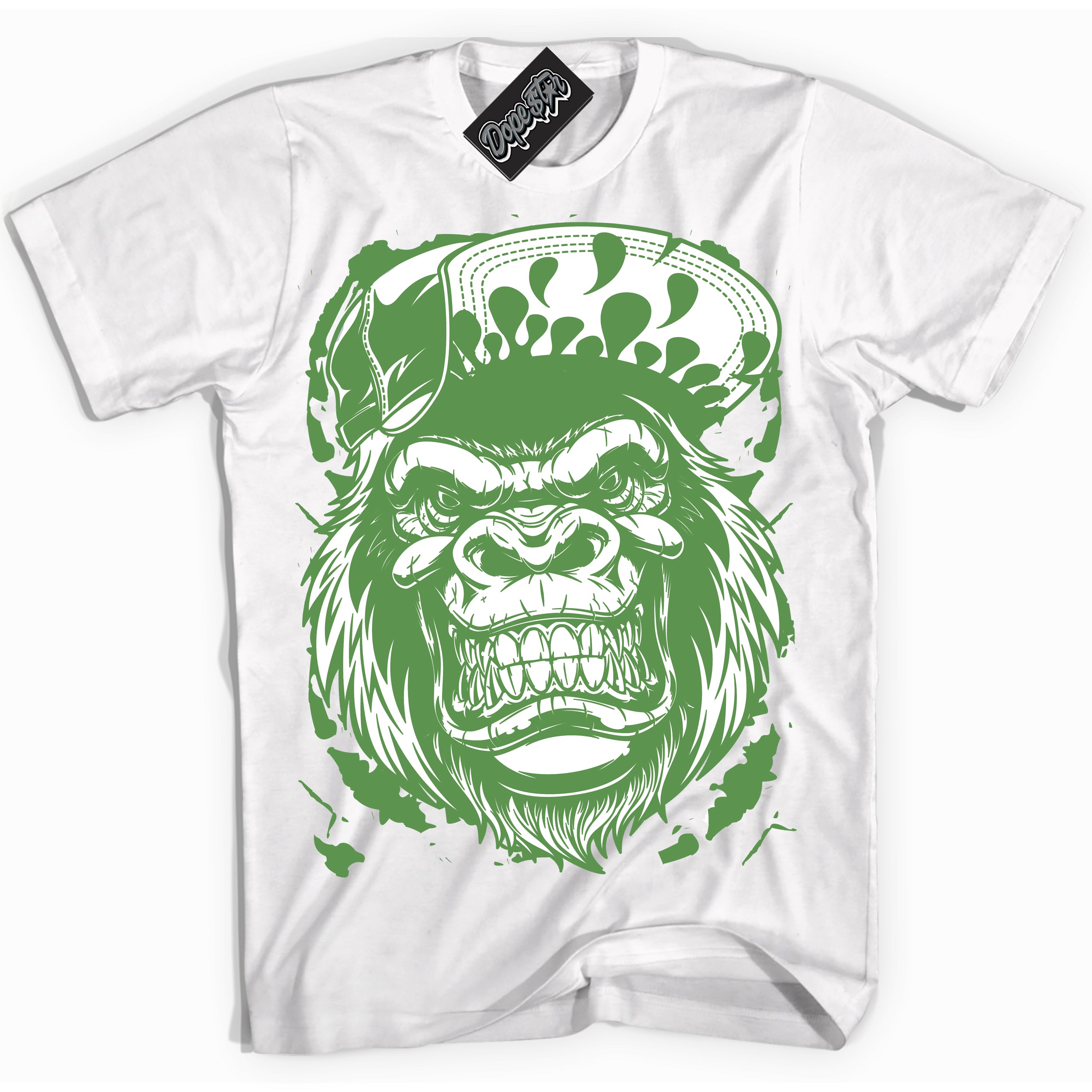 Cool White Shirt with “ Gorilla Beast ” design that perfectly matches Chlorophyll 1s Jordans.
