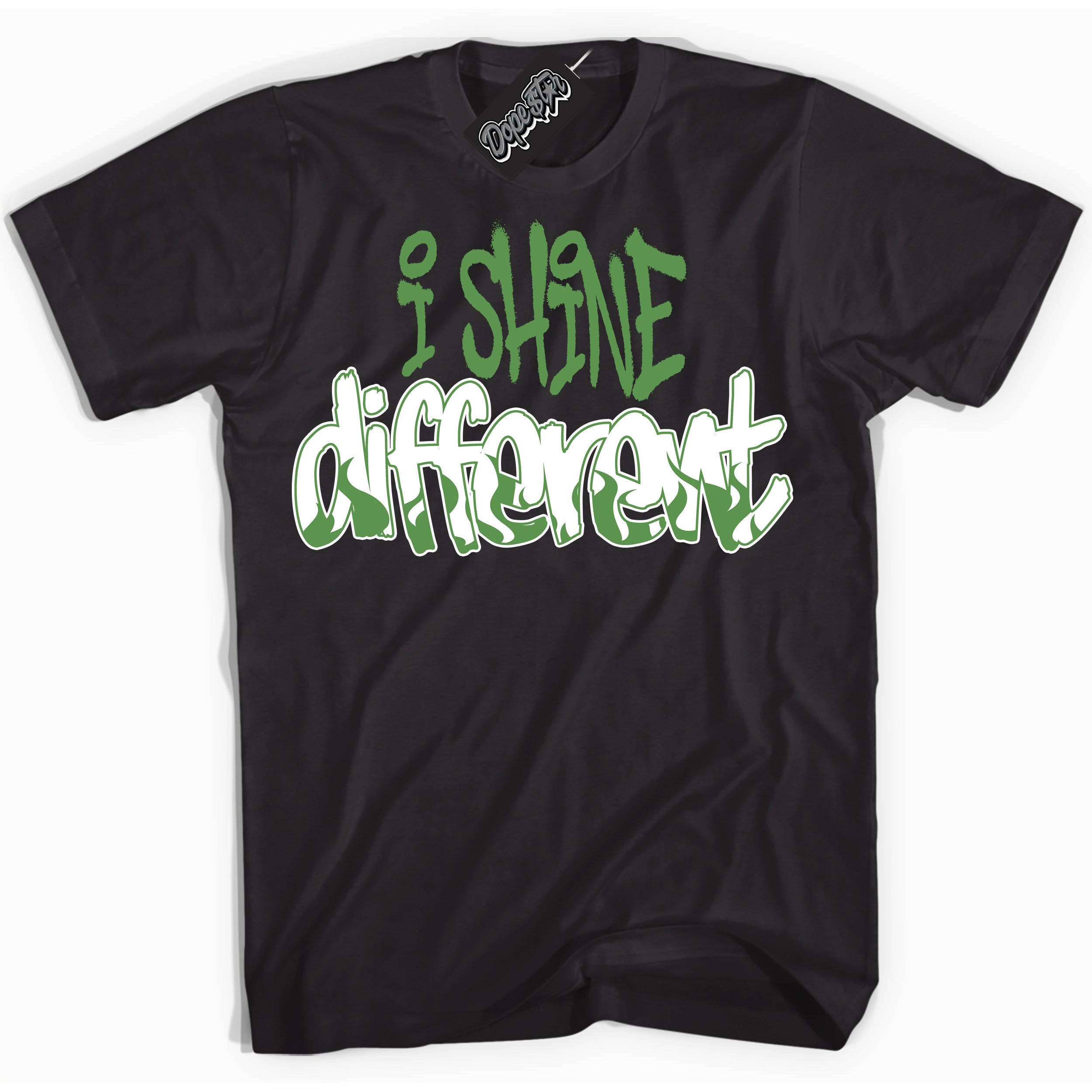 Cool Black Shirt with “ I Shine Different ” design that perfectly matches Chlorophyll 1s Jordans.
