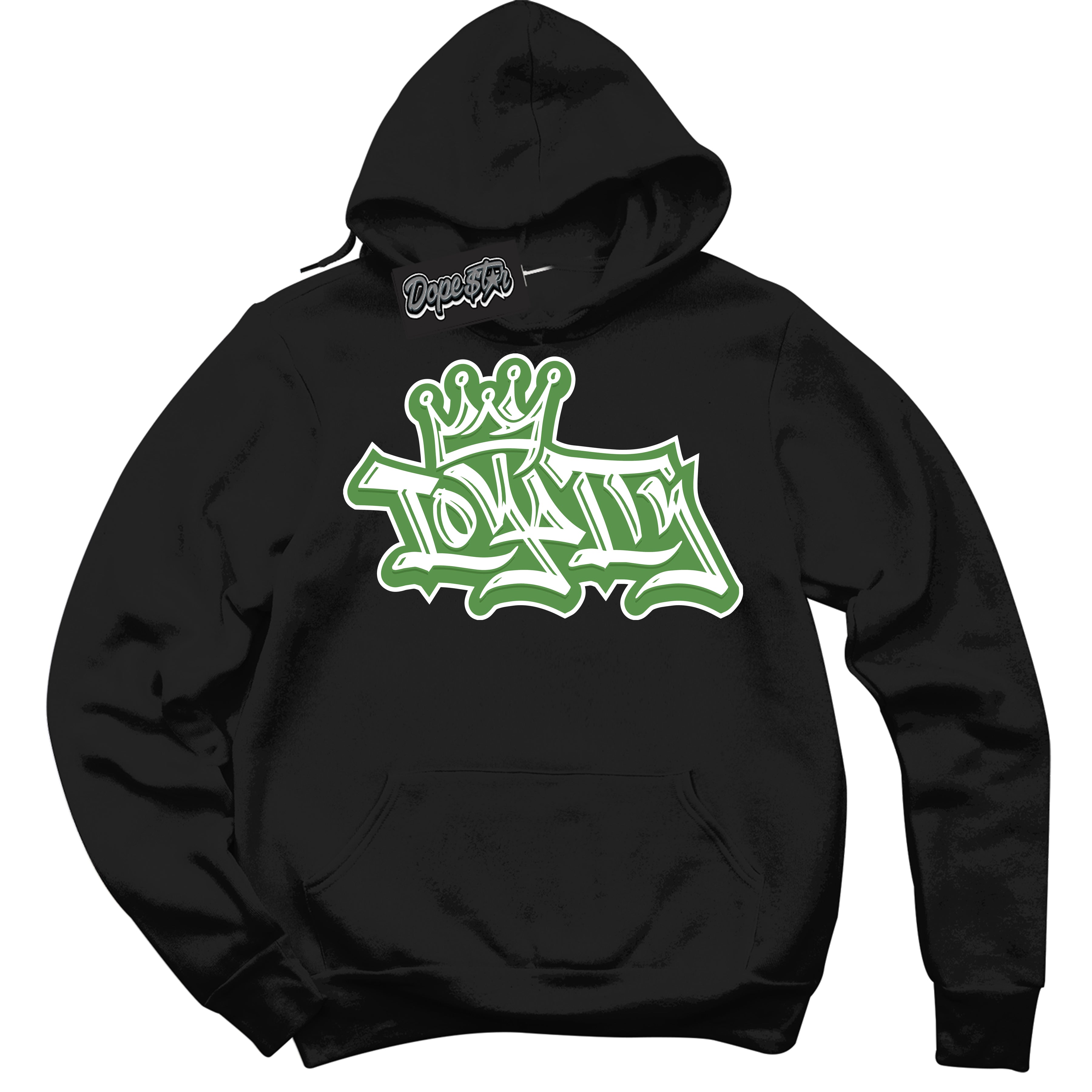 Cool Black Hoodie with “ Loyalty Crown ”  design that Perfectly Matches Chlorophyll 1s Jordans.
