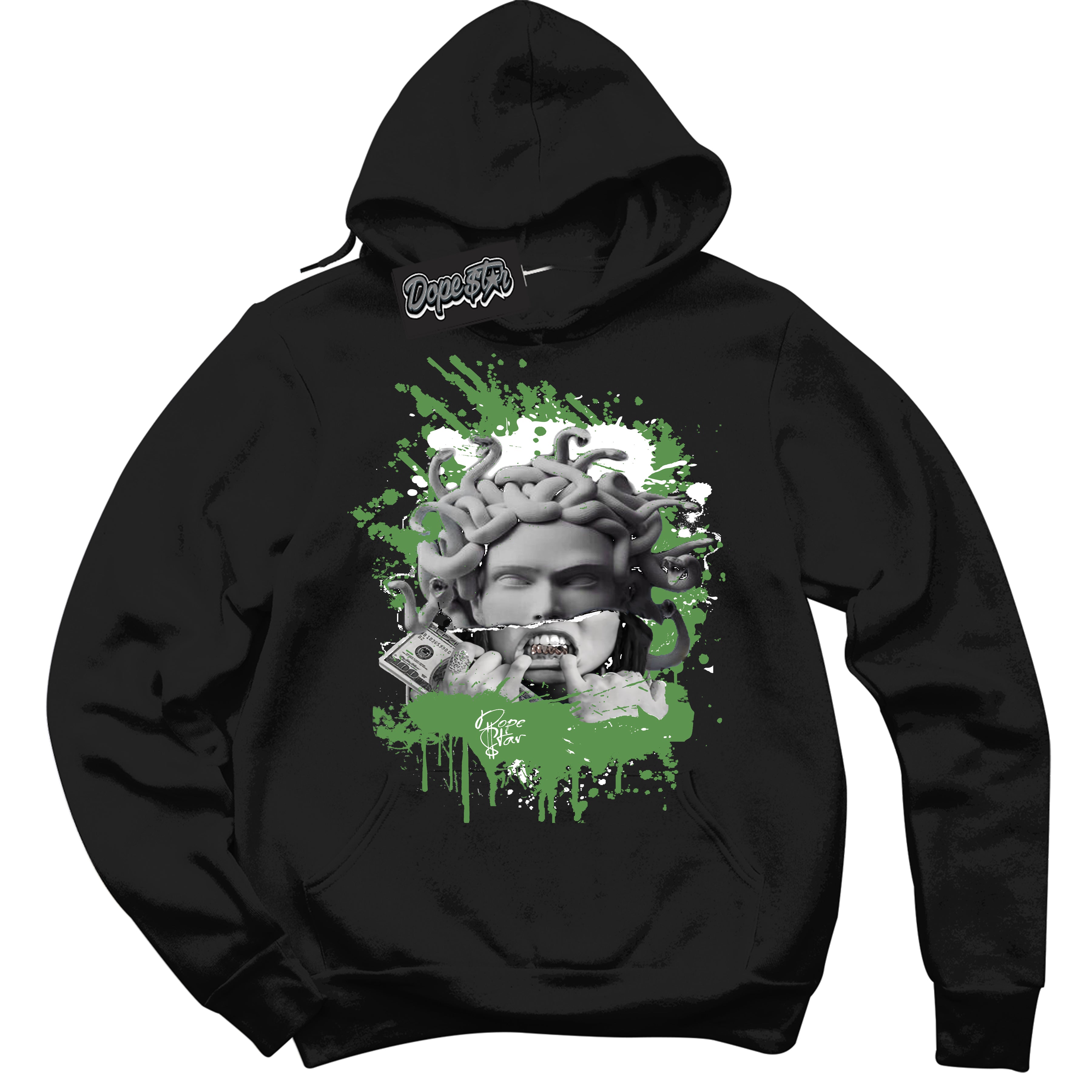 Cool Black Hoodie with “ Medusa ”  design that Perfectly Matches Chlorophyll 1s Jordans.
