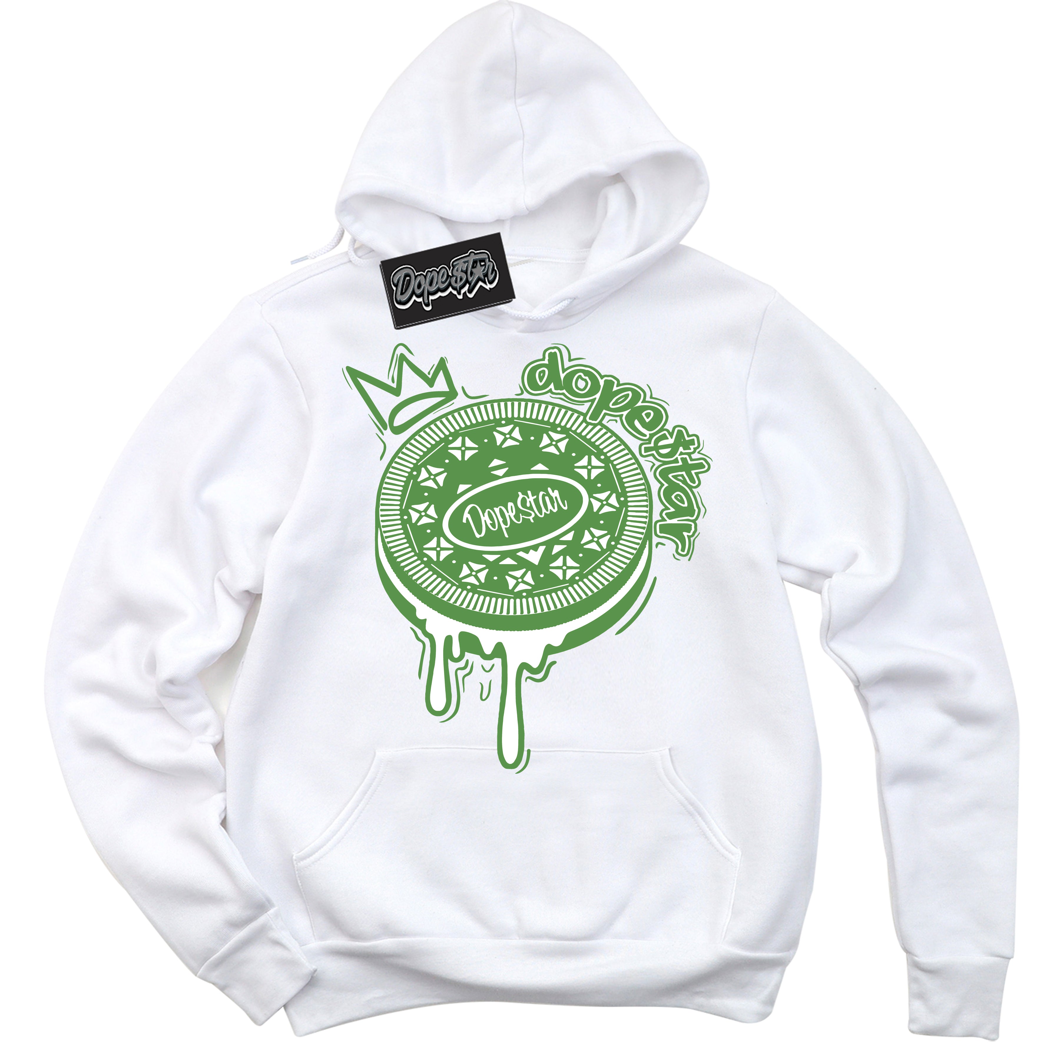 Cool White Hoodie with “ Oreo DS ”  design that Perfectly Matches Chlorophyll 1s Jordans.
