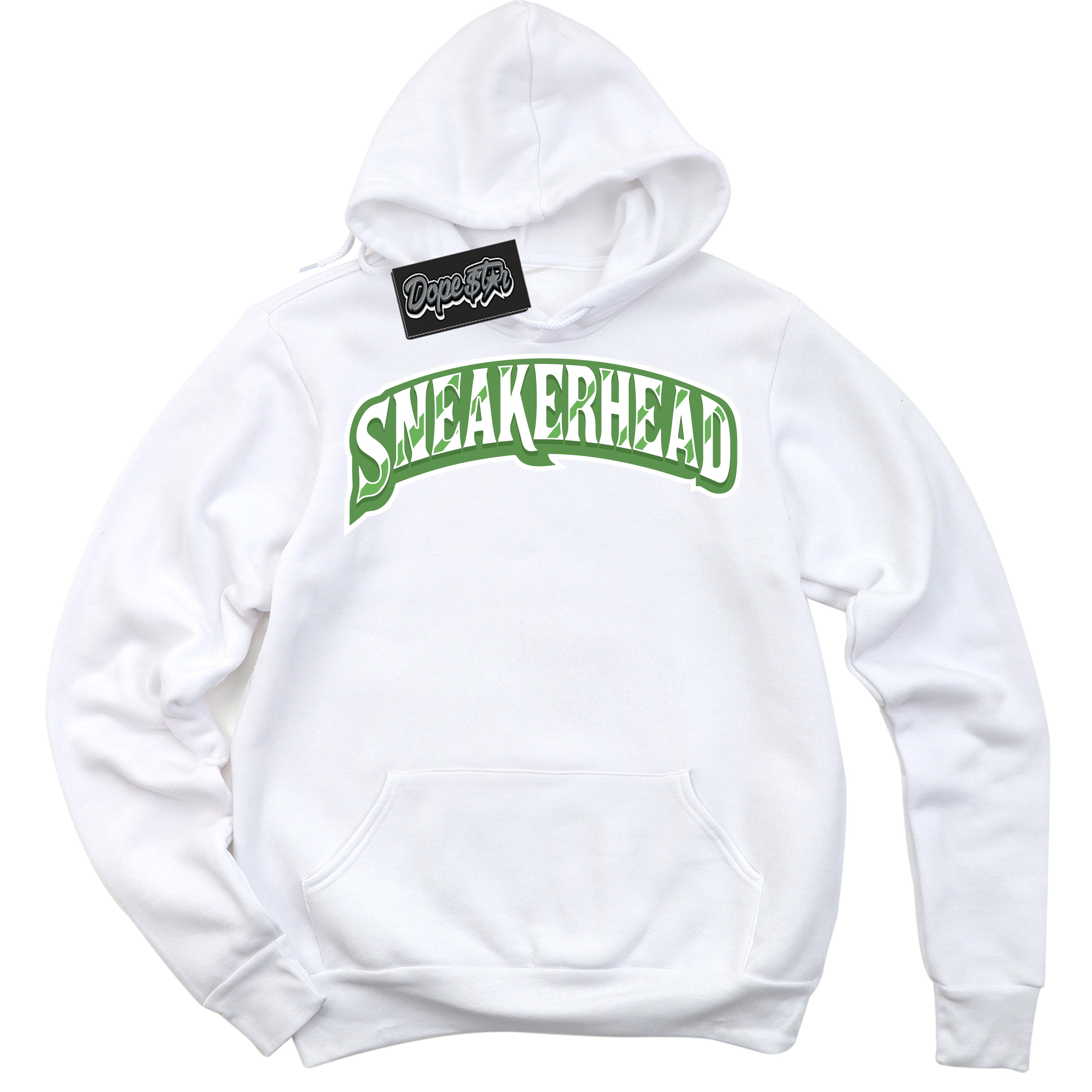 Cool White Hoodie with “ Sneakerhead ”  design that Perfectly Matches Chlorophyll 1s Jordans.
