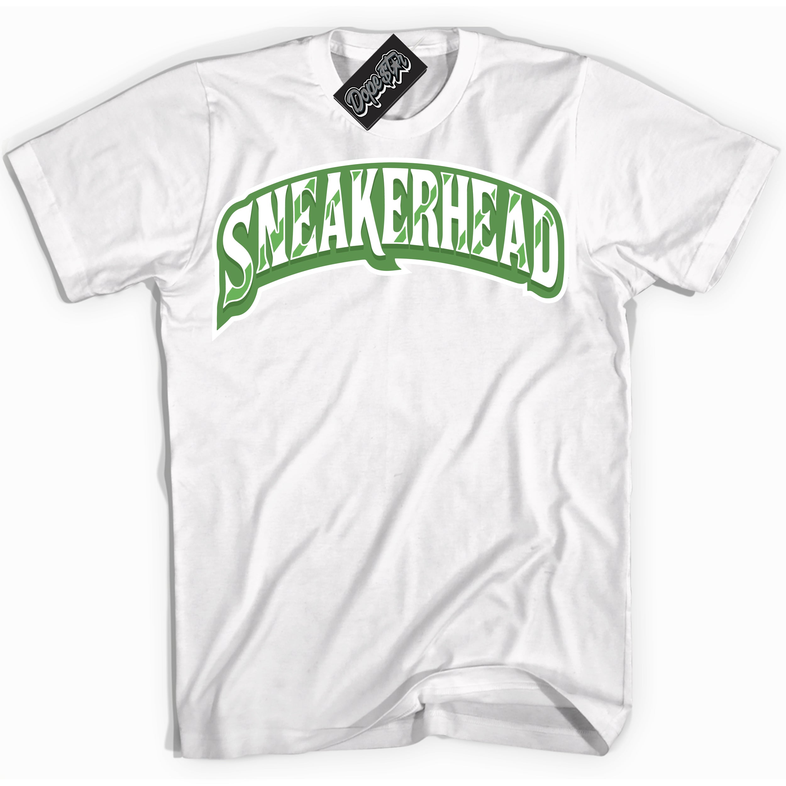 Cool White Shirt with “ Sneakerhead ” design that perfectly matches Chlorophyll 1s Jordans.
