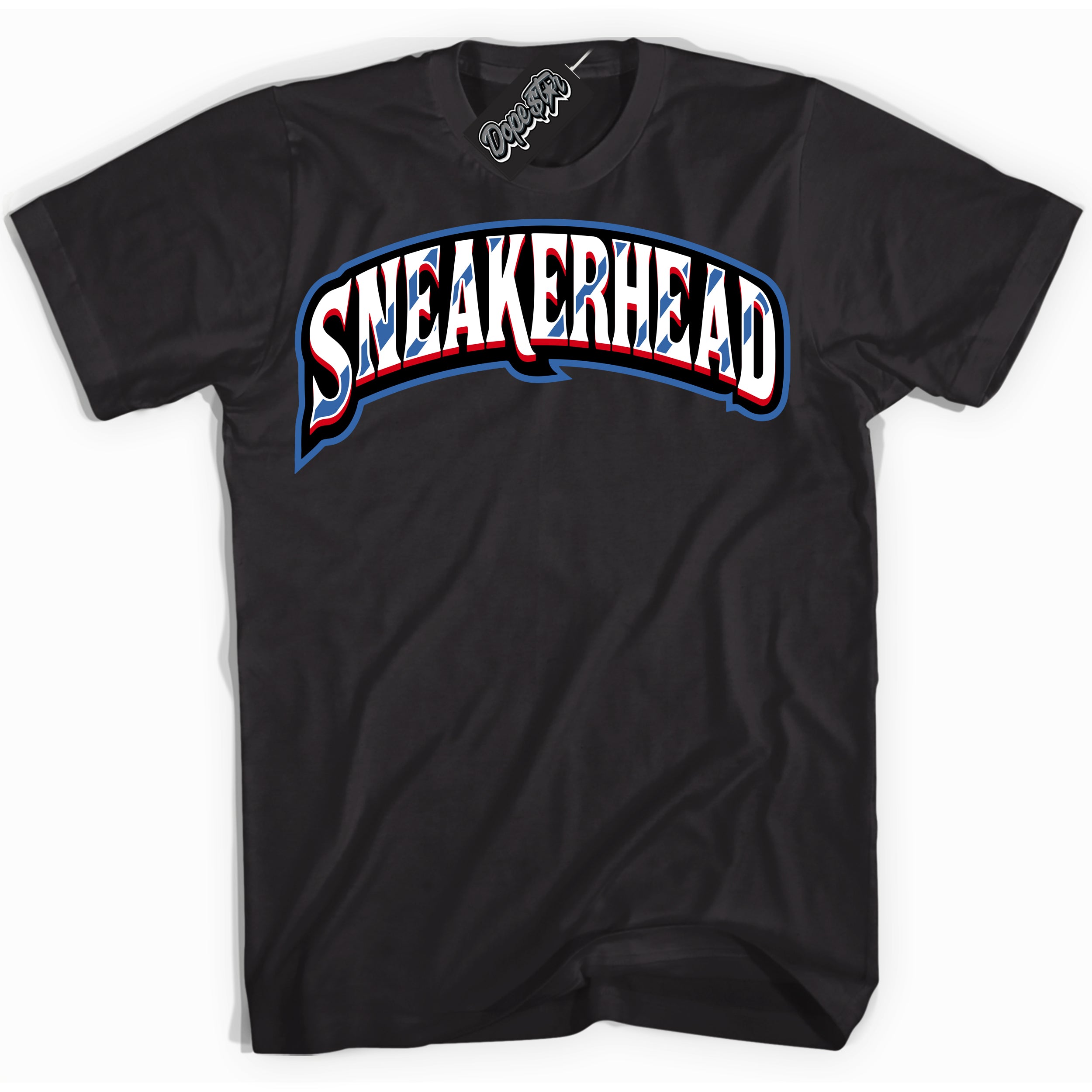 Cool Black Shirt with “ Sneakerhead” design that perfectly matches Industrial Blue Sashiko 1s Sneakers.
