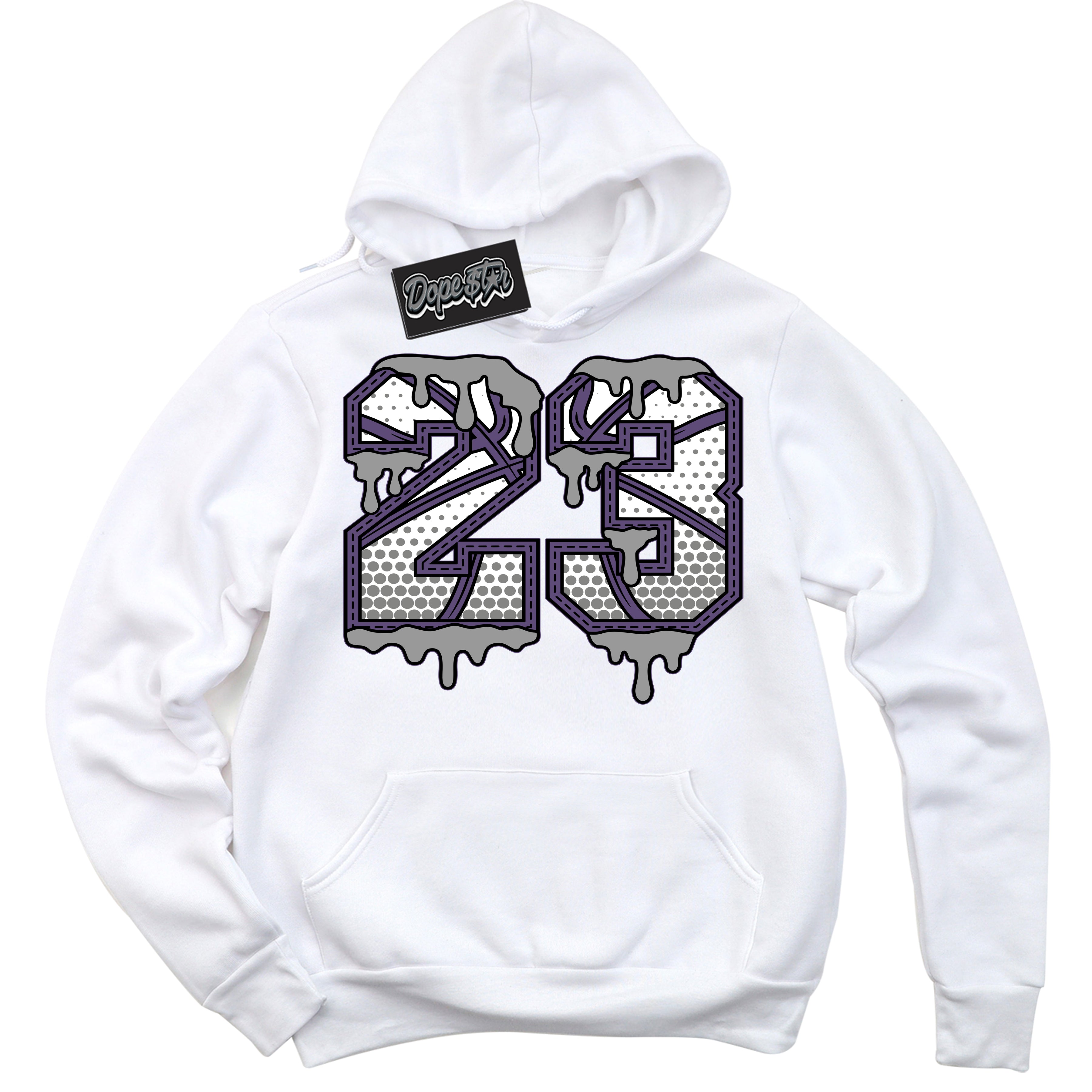 Cool White Hoodie with “ 23 Ball ”  design that Perfectly Matches Punk Rock 1s Sneakers.