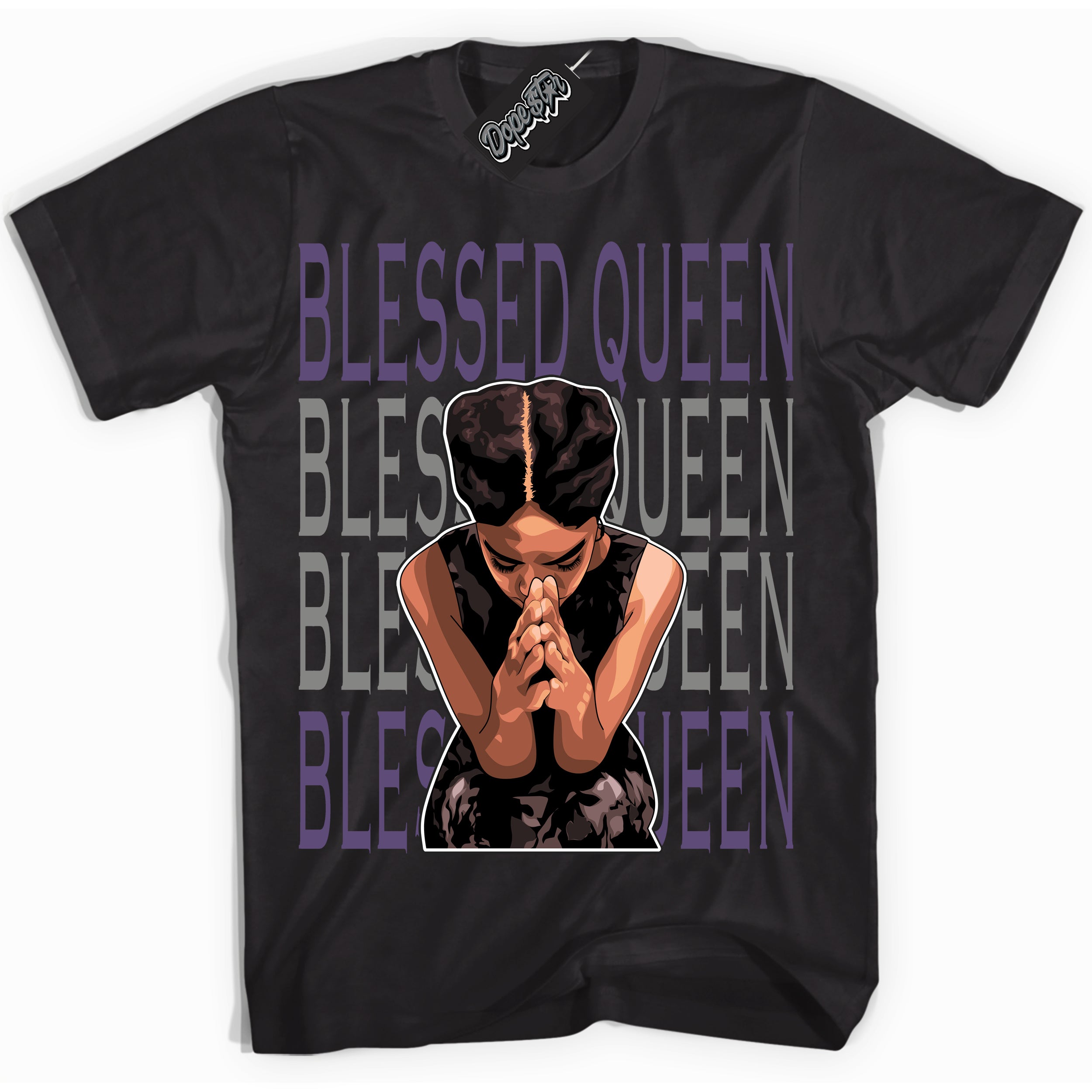 Cool Black Shirt with “ Blessed Queen” design that perfectly matches Punk Rock 1s Sneakers.