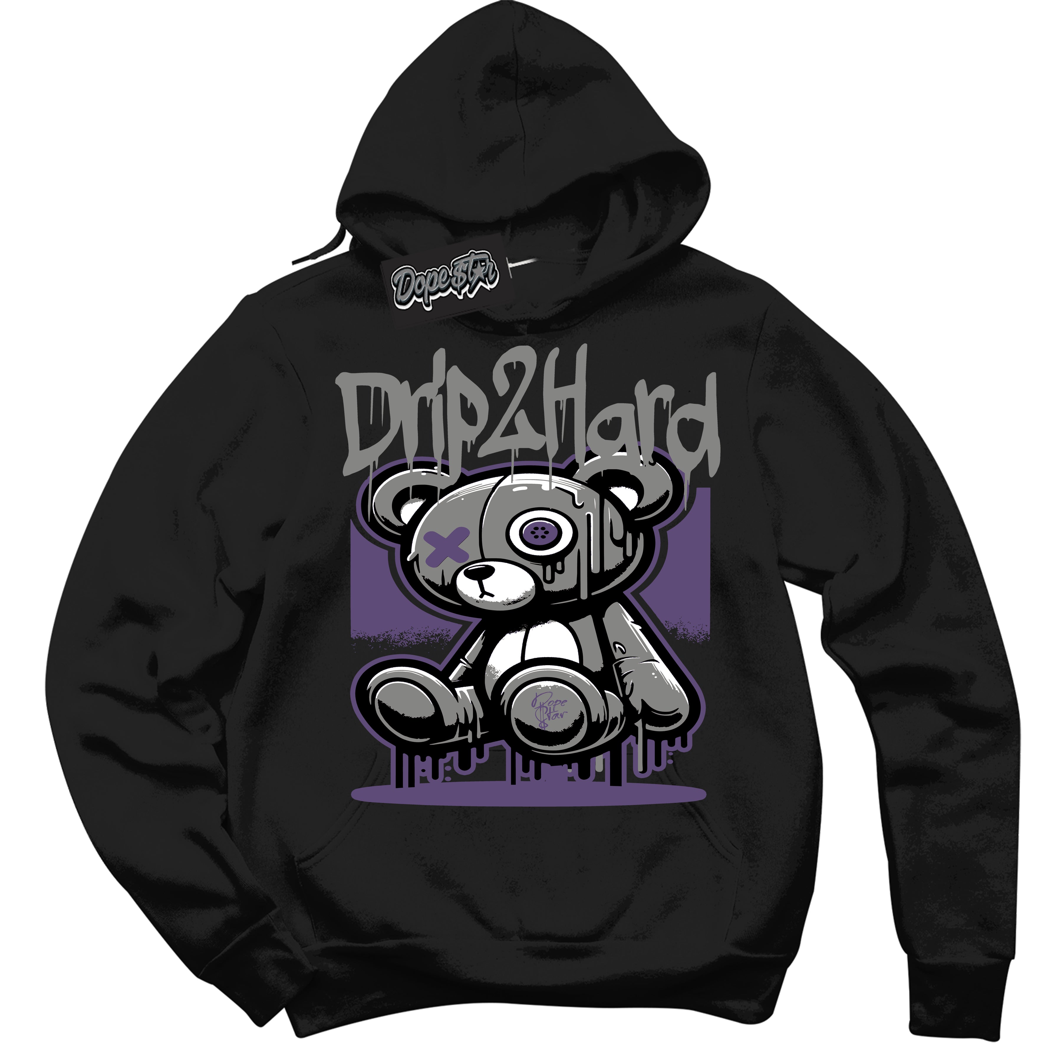 Cool Black Hoodie with “ Drip 2 Hard ”  design that Perfectly Matches Punk Rock 1s Sneakers.