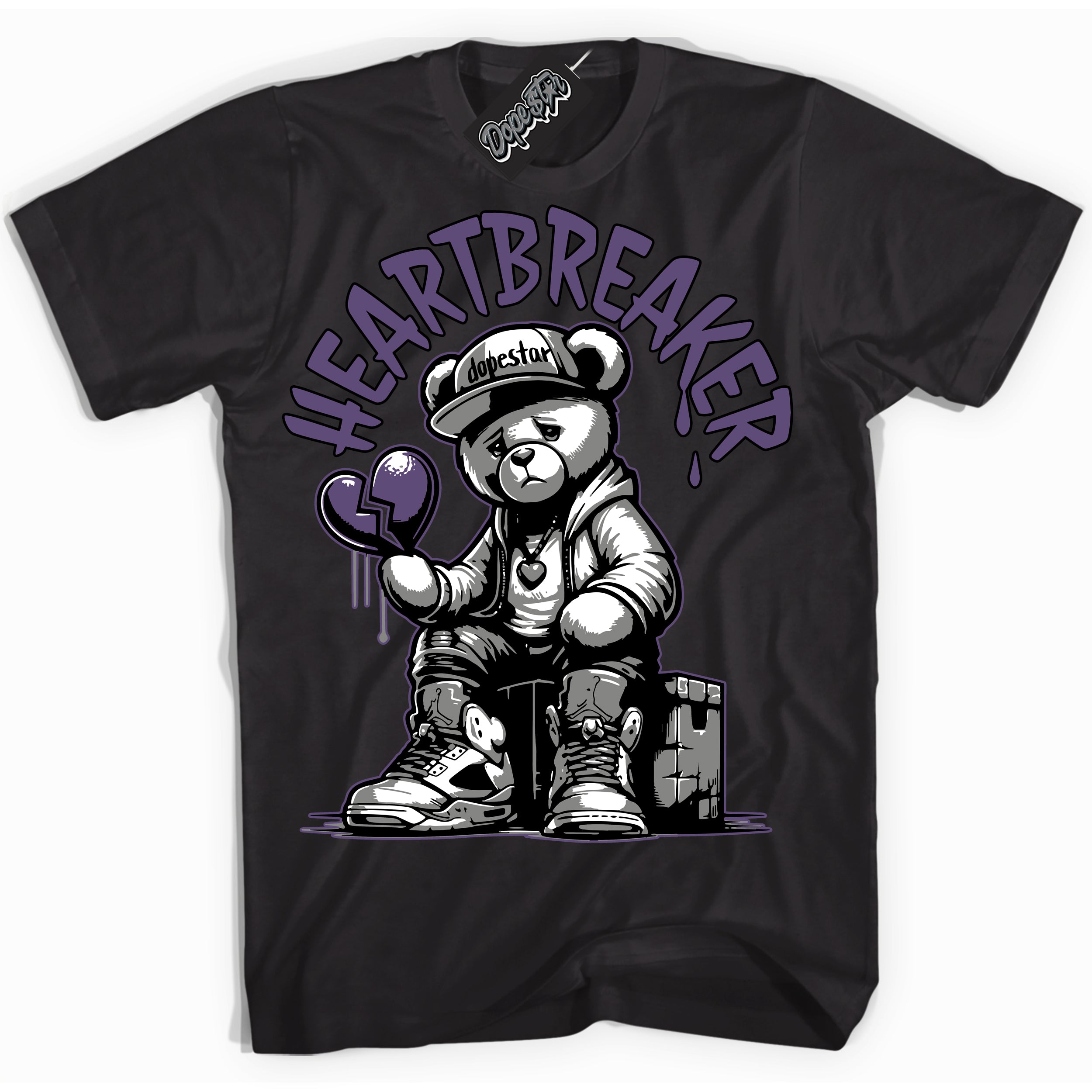 Cool Black Shirt with “ Heartbreaker Bear” design that perfectly matches Punk Rock 1s Sneakers.