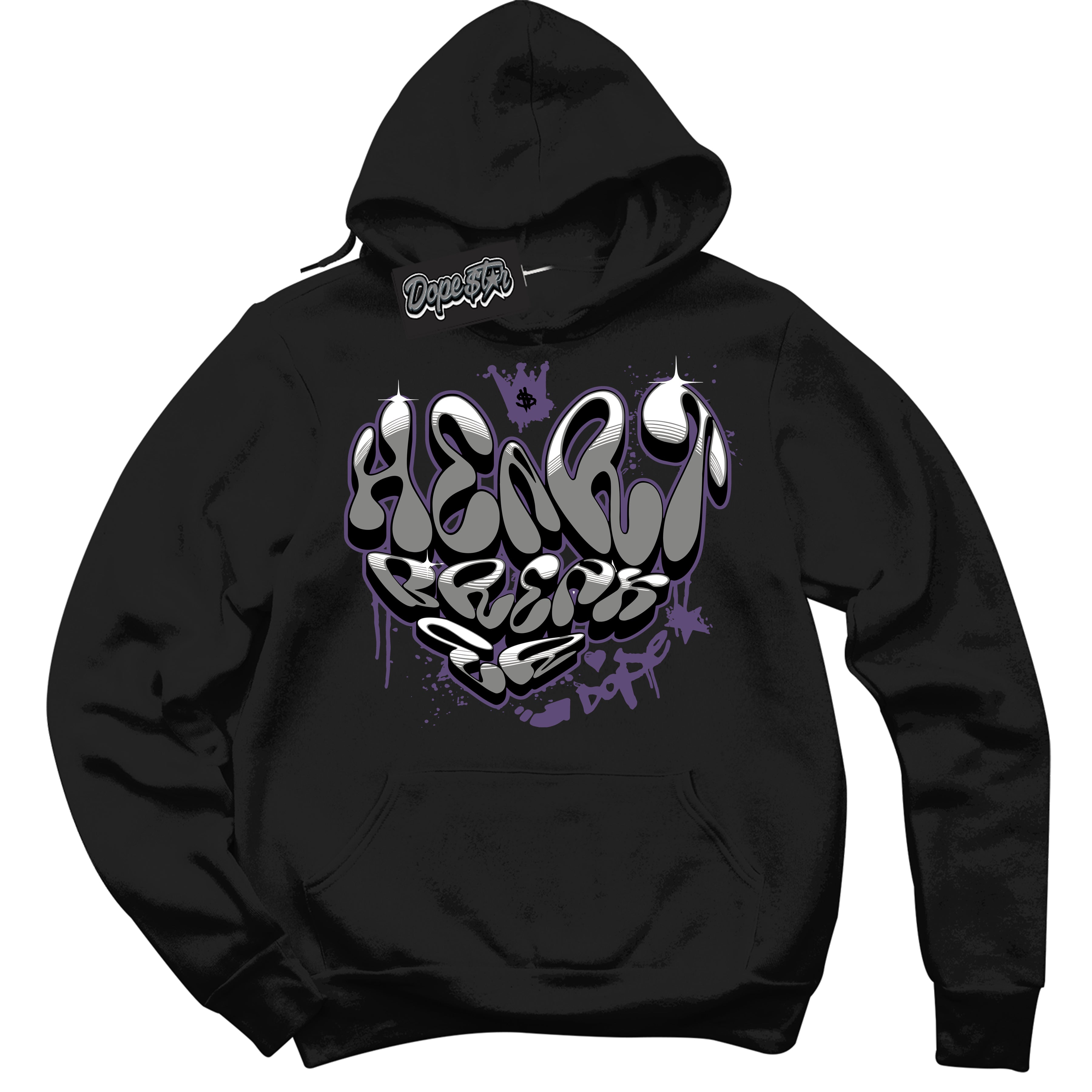 Cool Black Hoodie with “ Heartbreaker Graffiti ”  design that Perfectly Matches Punk Rock 1s Sneakers.