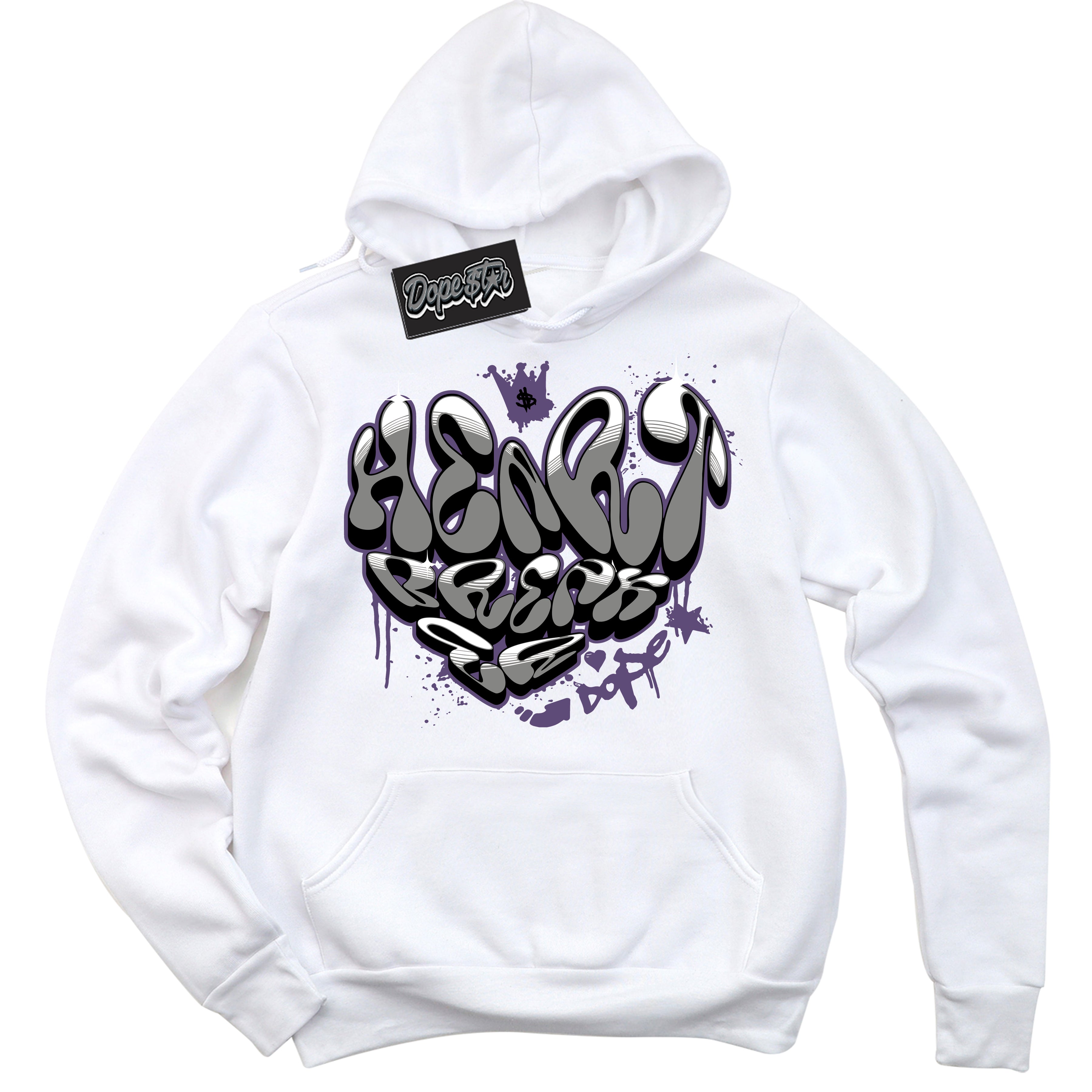 Cool White Hoodie with “ Heartbreaker Graffiti ”  design that Perfectly Matches Punk Rock 1s Sneakers.