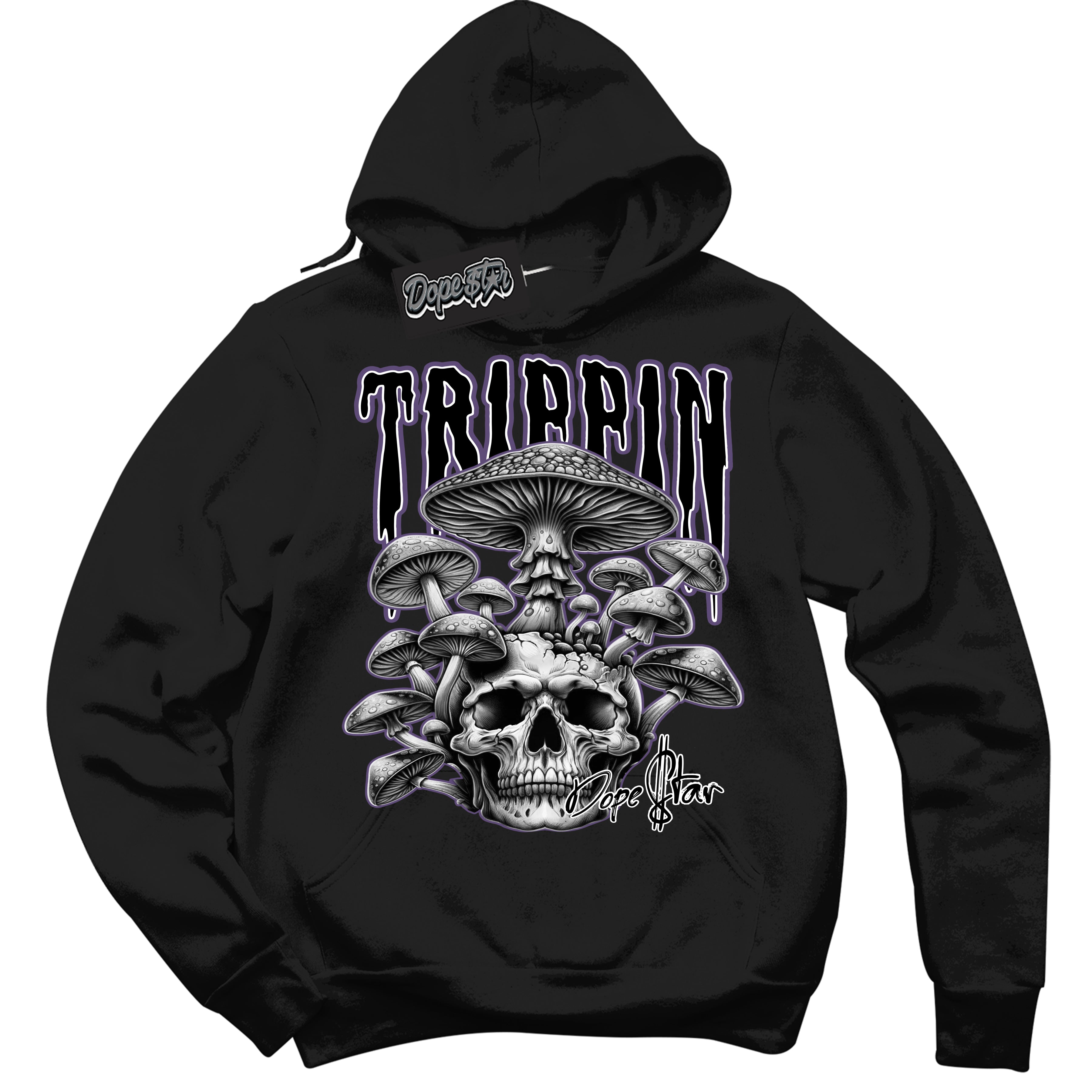 Cool Black Hoodie with “Trippin” design that Perfectly Matches Punk Rock 1s Sneakers.