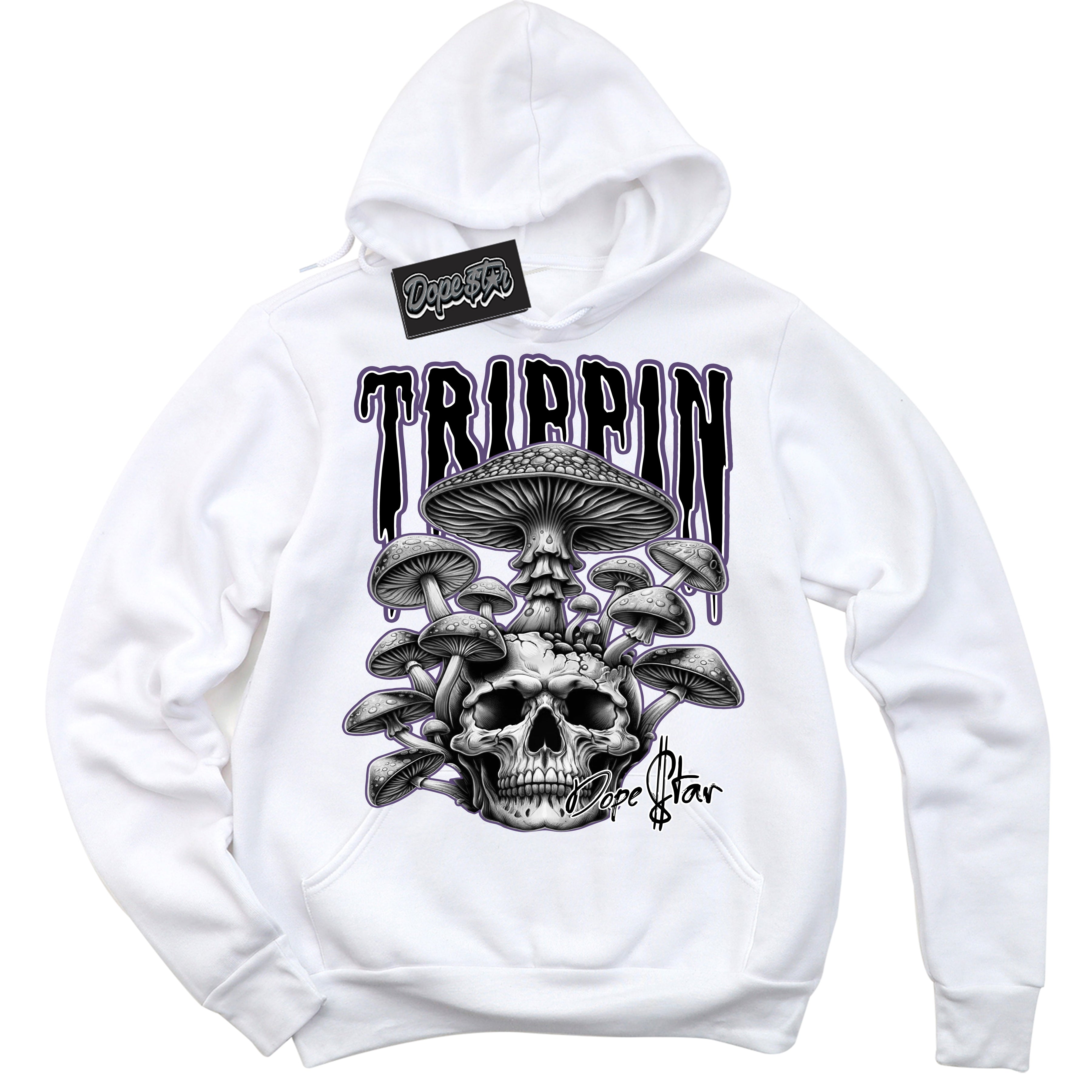 Cool White Hoodie with “Trippin” design that Perfectly Matches Punk Rock 1s Sneakers.