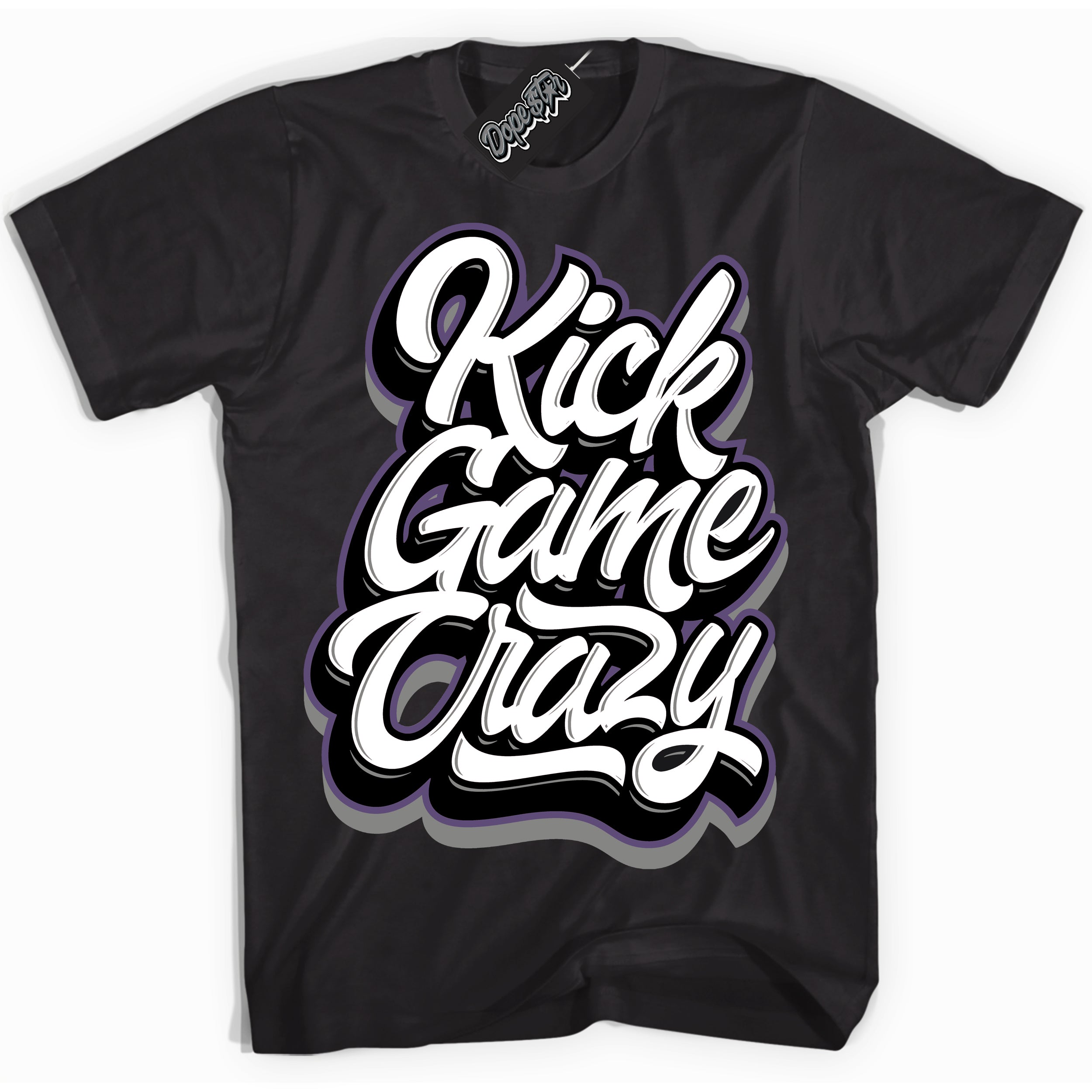 Cool Black Shirt with “ Kick Game Crazy” design that perfectly matches Punk Rock 1s Sneakers.