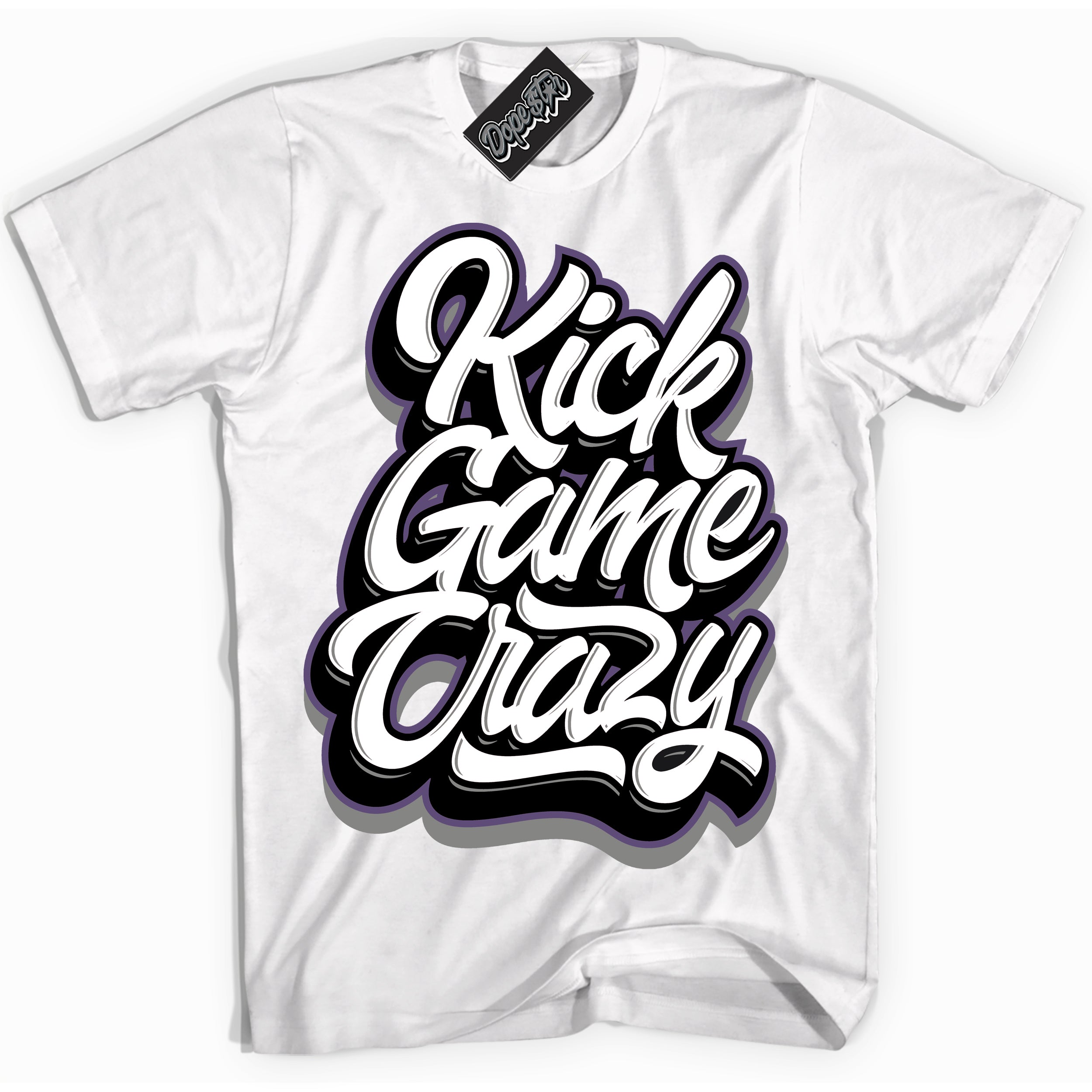 Cool White Shirt with “ Kick Game Crazy” design that perfectly matches Punk Rock 1s Sneakers.