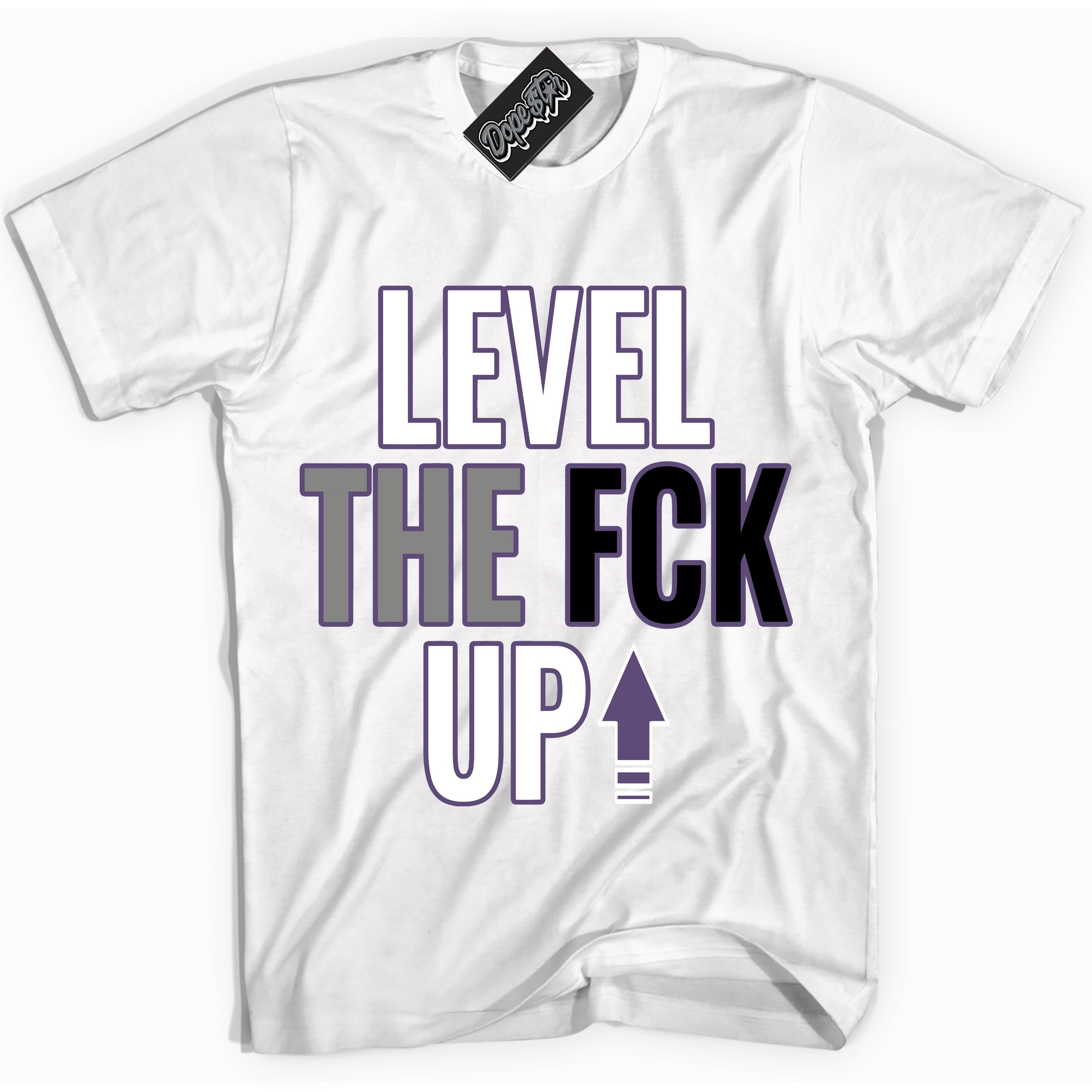 Cool White Shirt with “ Level The Fck Up” design that perfectly matches Punk Rock 1s Sneakers.