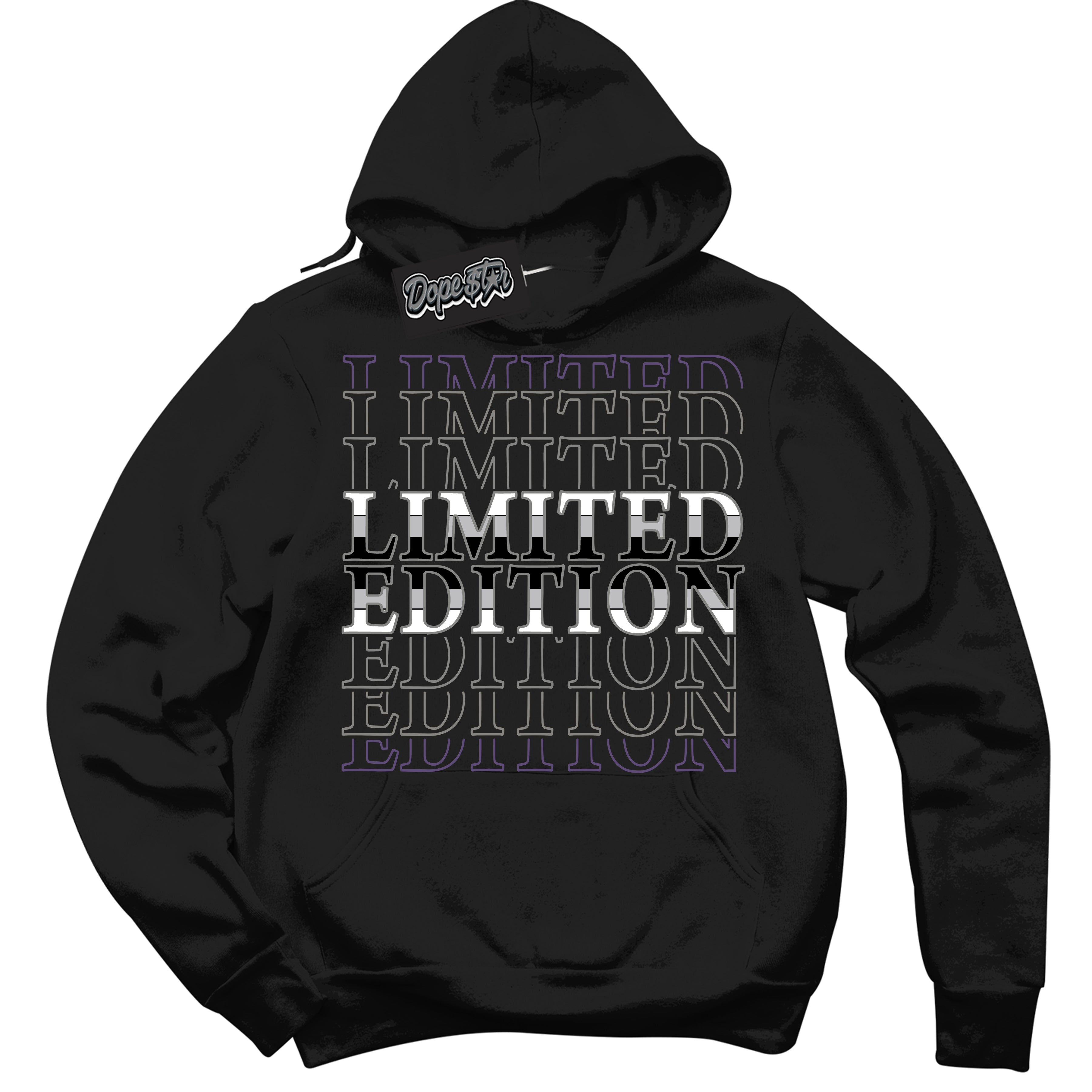 Cool Black Hoodie with “ Limited Edition ”  design that Perfectly Matches Punk Rock 1s Sneakers.c