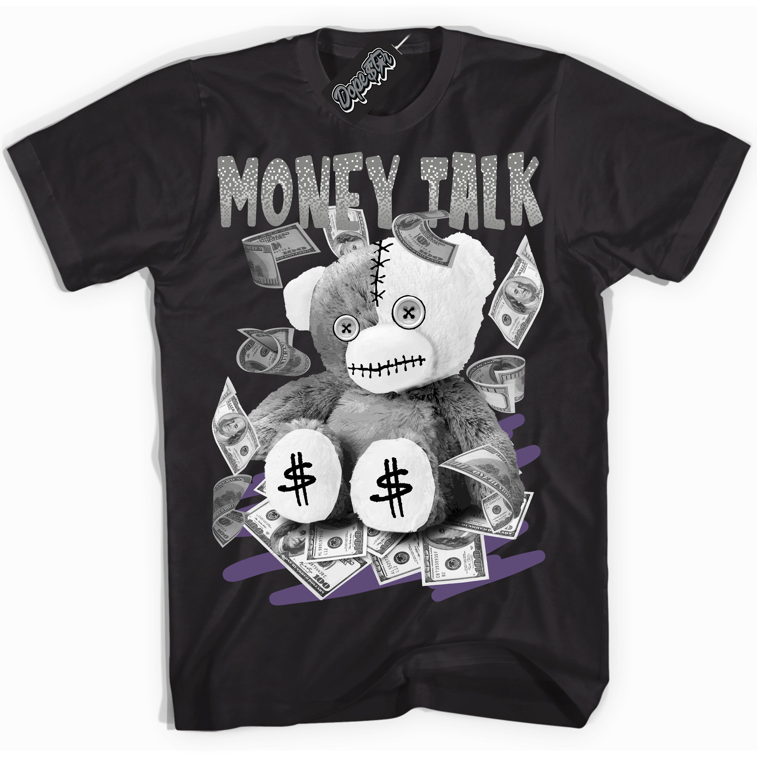 Cool Black Shirt with “ Money Talk Bear” design that perfectly matches Punk Rock 1s Sneakers.