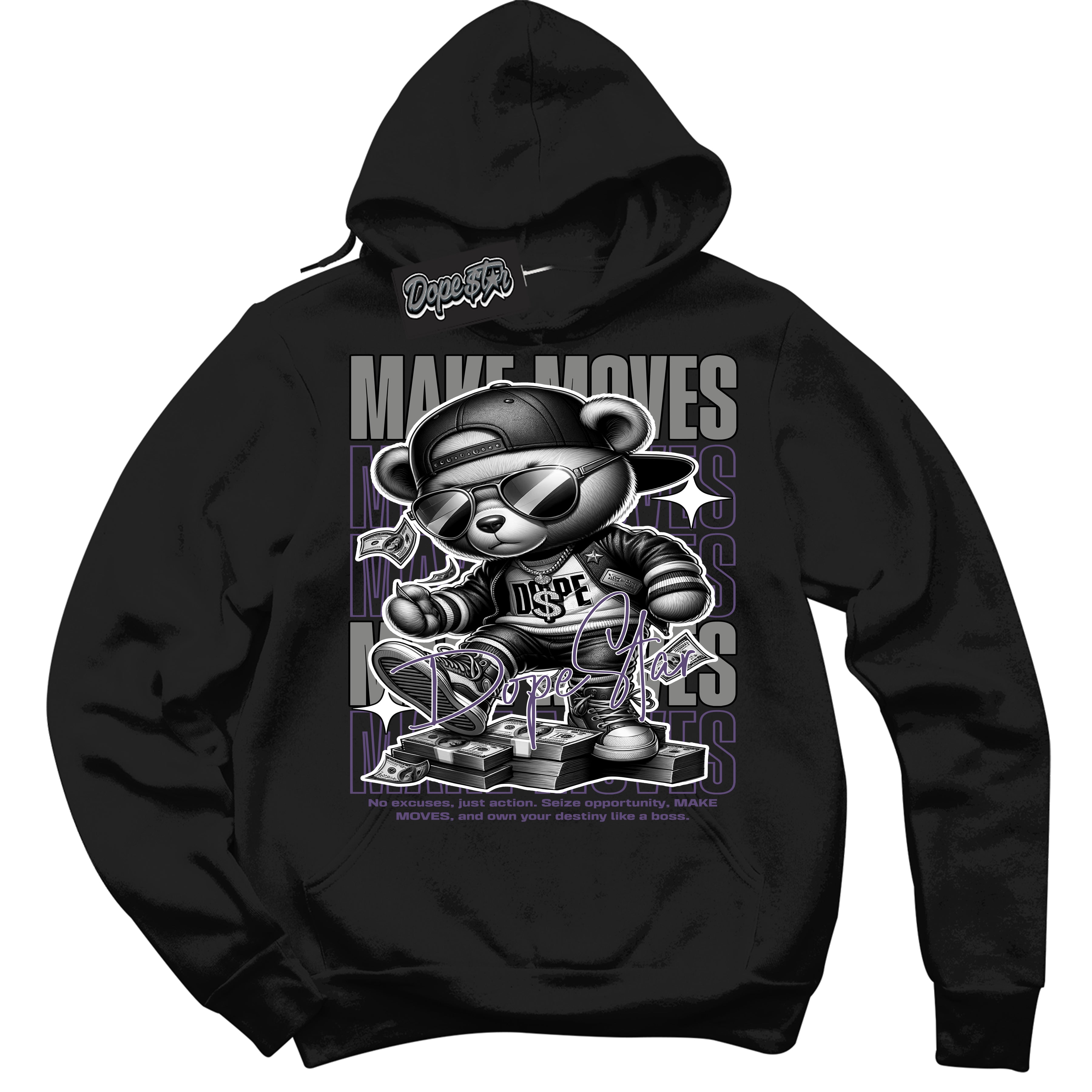 Cool Black Hoodie with “ Makin Moves ”  design that Perfectly Matches Punk Rock 1s Sneakers.